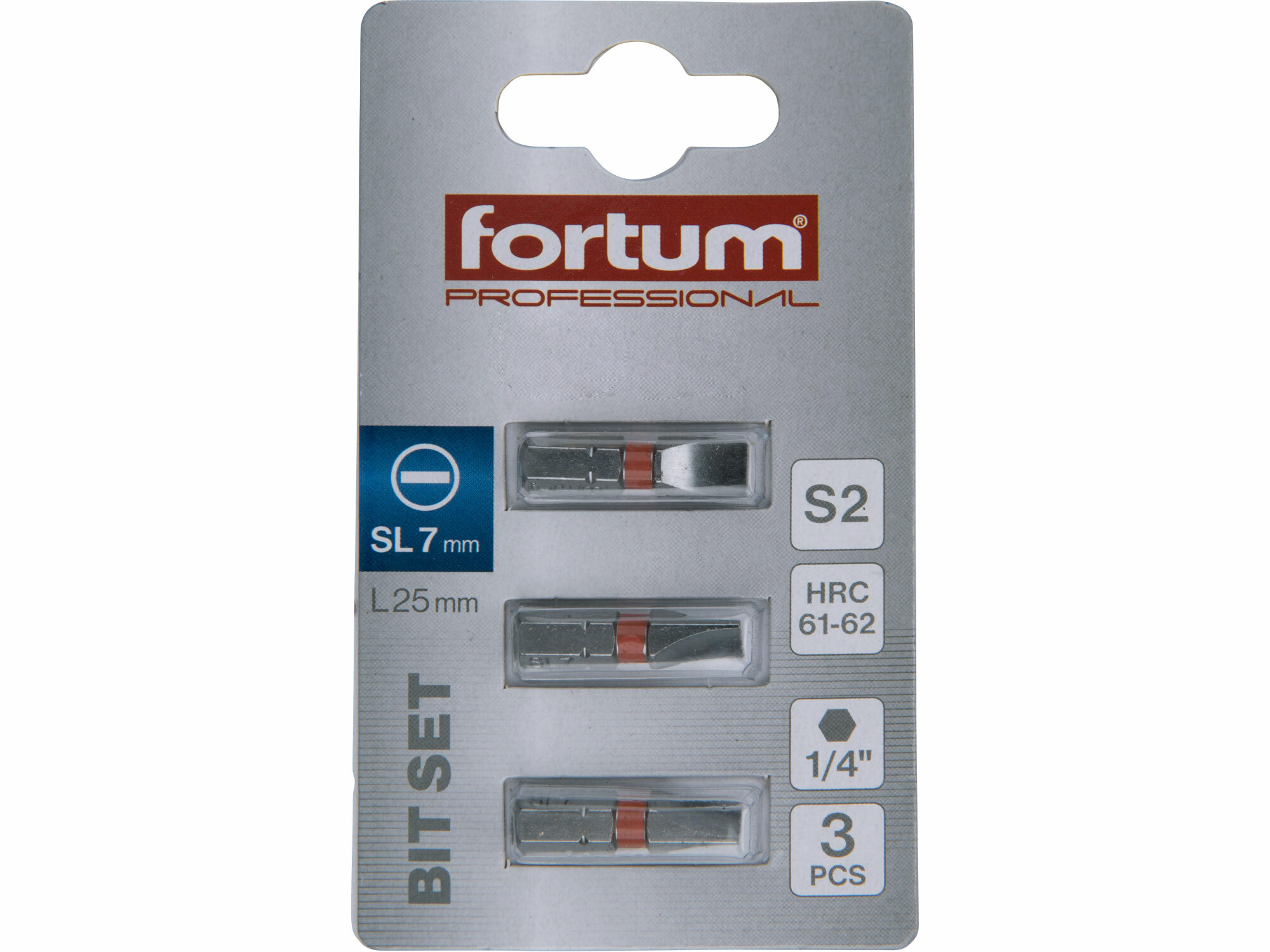 FORTUM 4741107 Bit plochý 3ks, 7x25mm