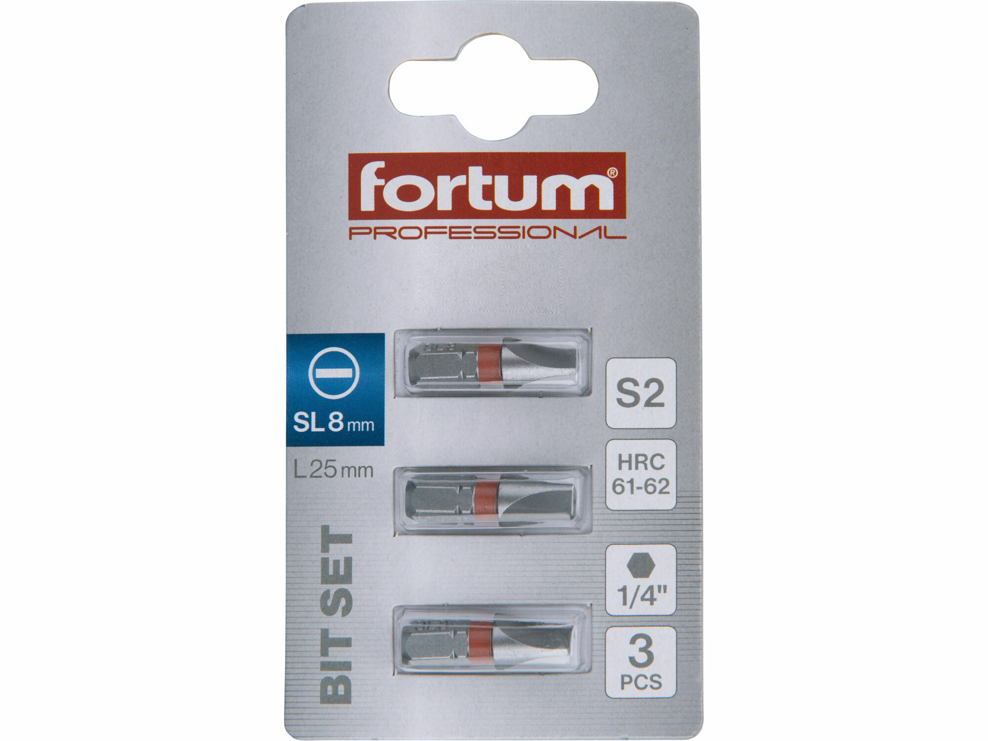 FORTUM 4741108 Bit plochý 3ks, 8x25mm