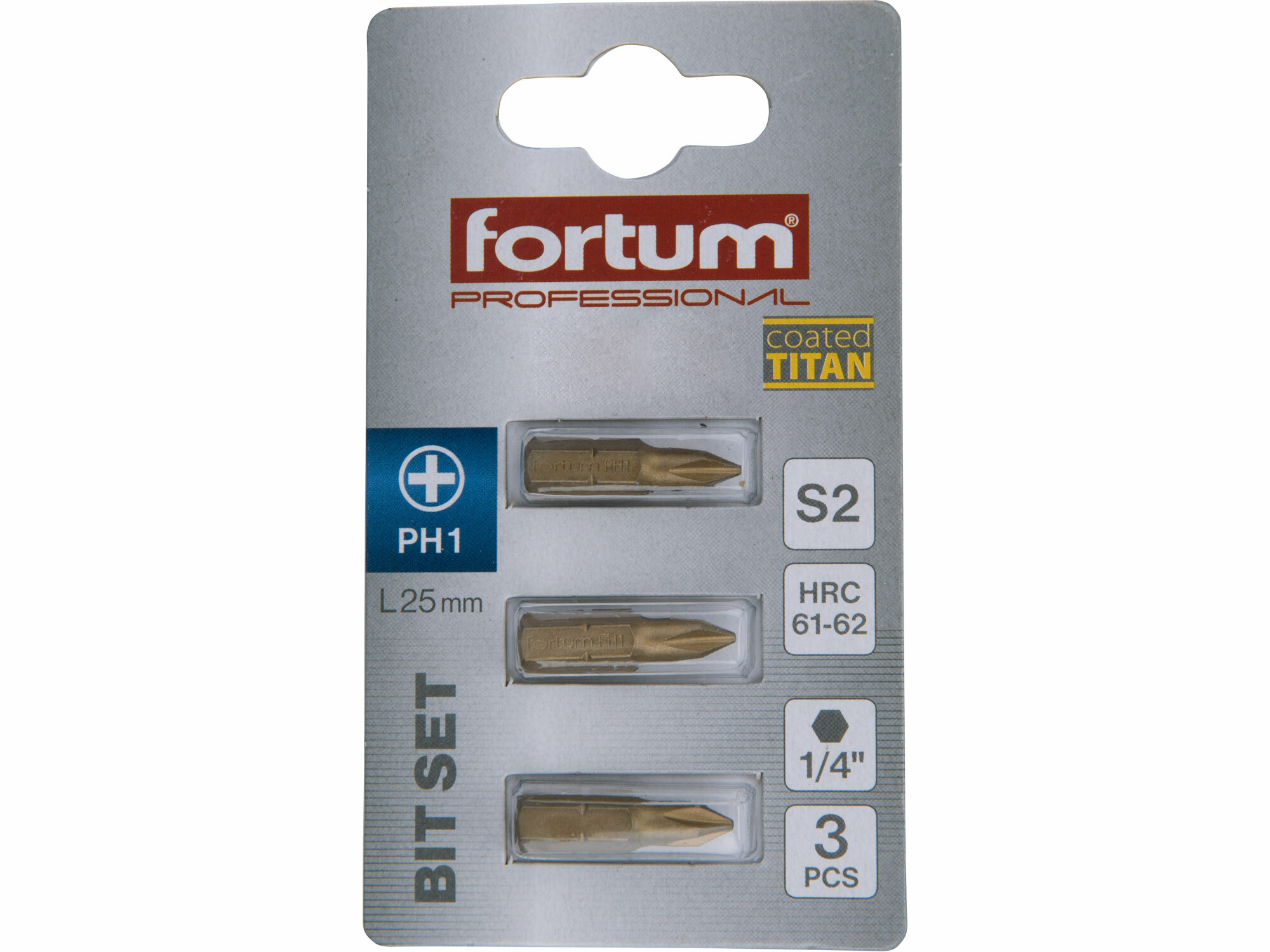 FORTUM 4741271 Bit krížový 3ks, PH 1x25mm