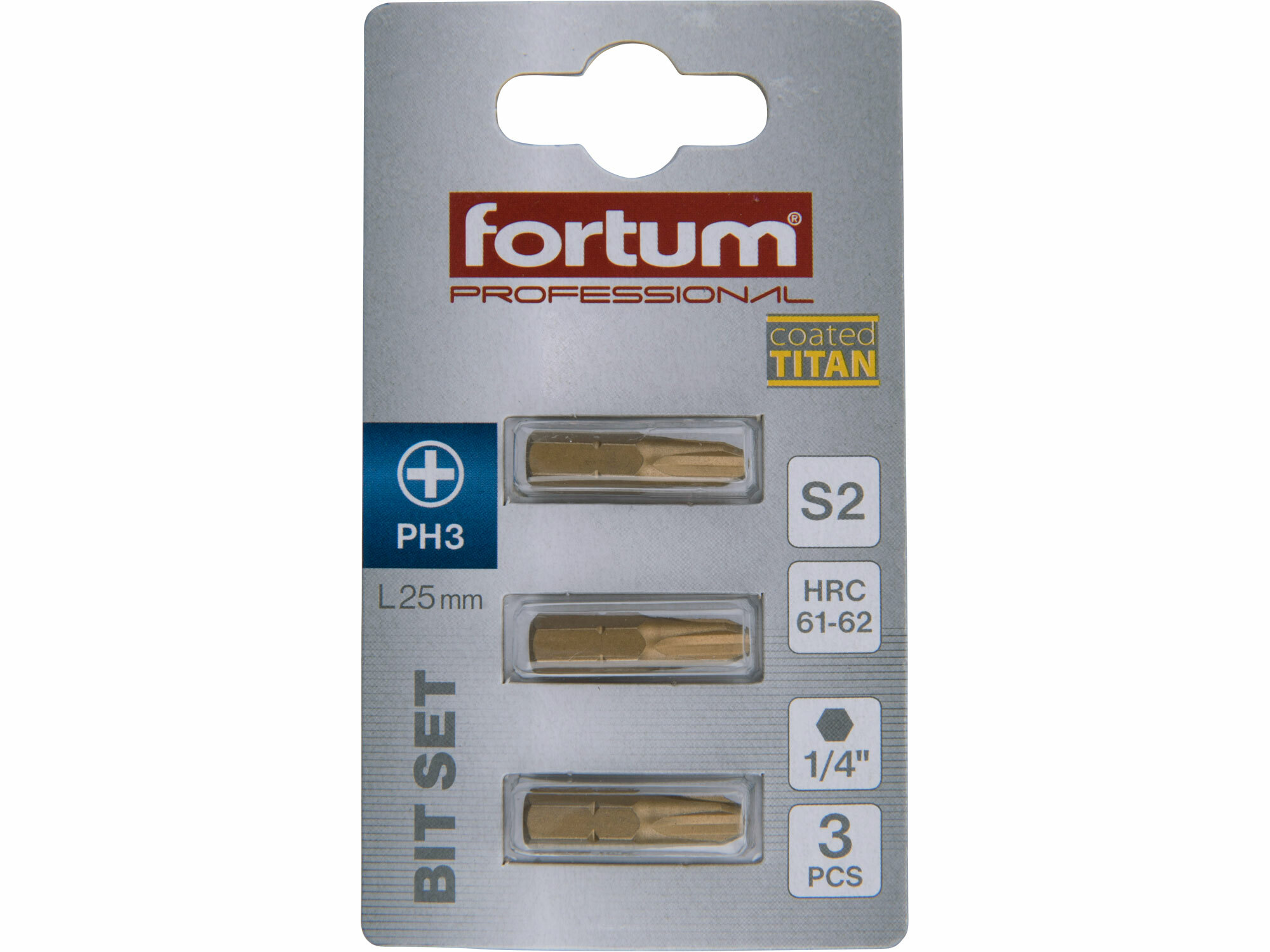 FORTUM 4741273 Bit krížový 3ks, PH 3x25mm