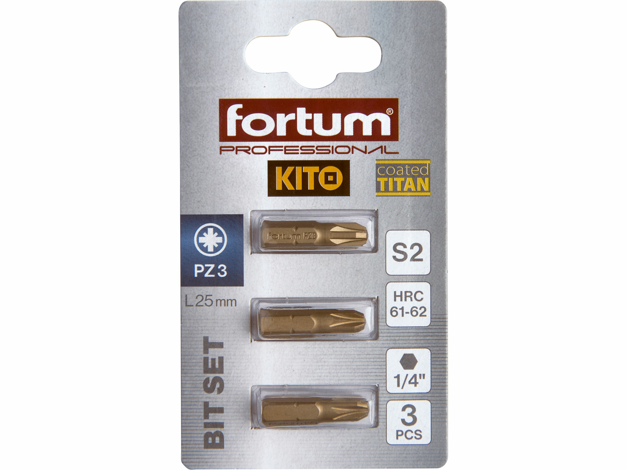 FORTUM 4741373 Bit krížový 3ks, PZ 3x25mm