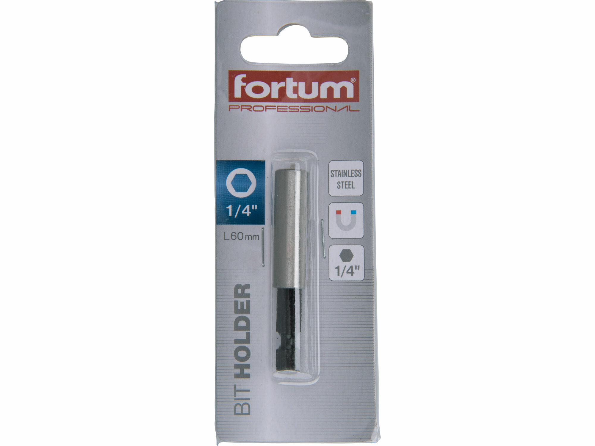 FORTUM 4743010 Nadstavec na bity magnetický, 1/4"x60mm, antikorový