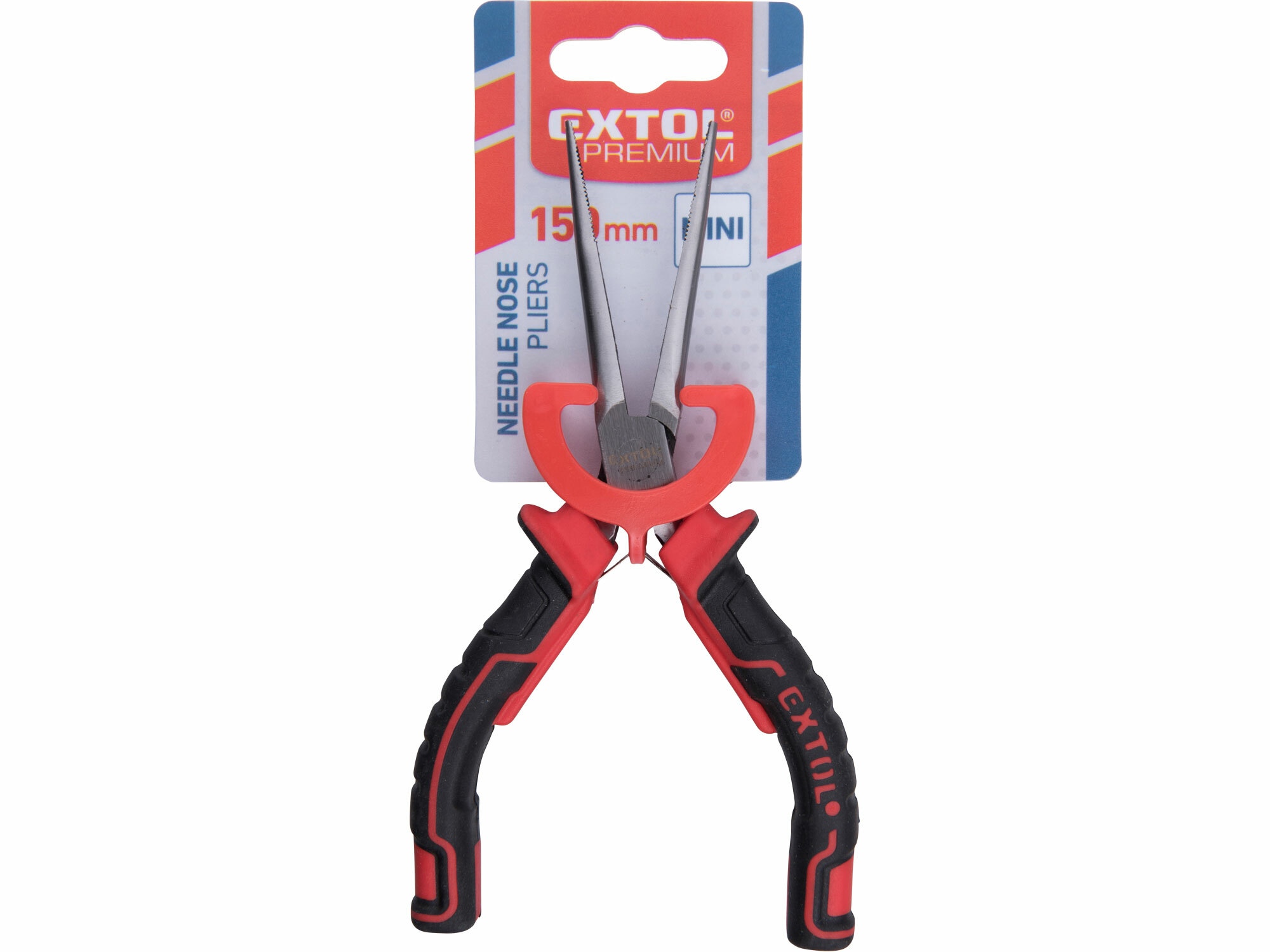 EXTOL PREMIUM 8813026 Kliešte pologuľaté priame mini s dlhými čeľusťami, 150mm