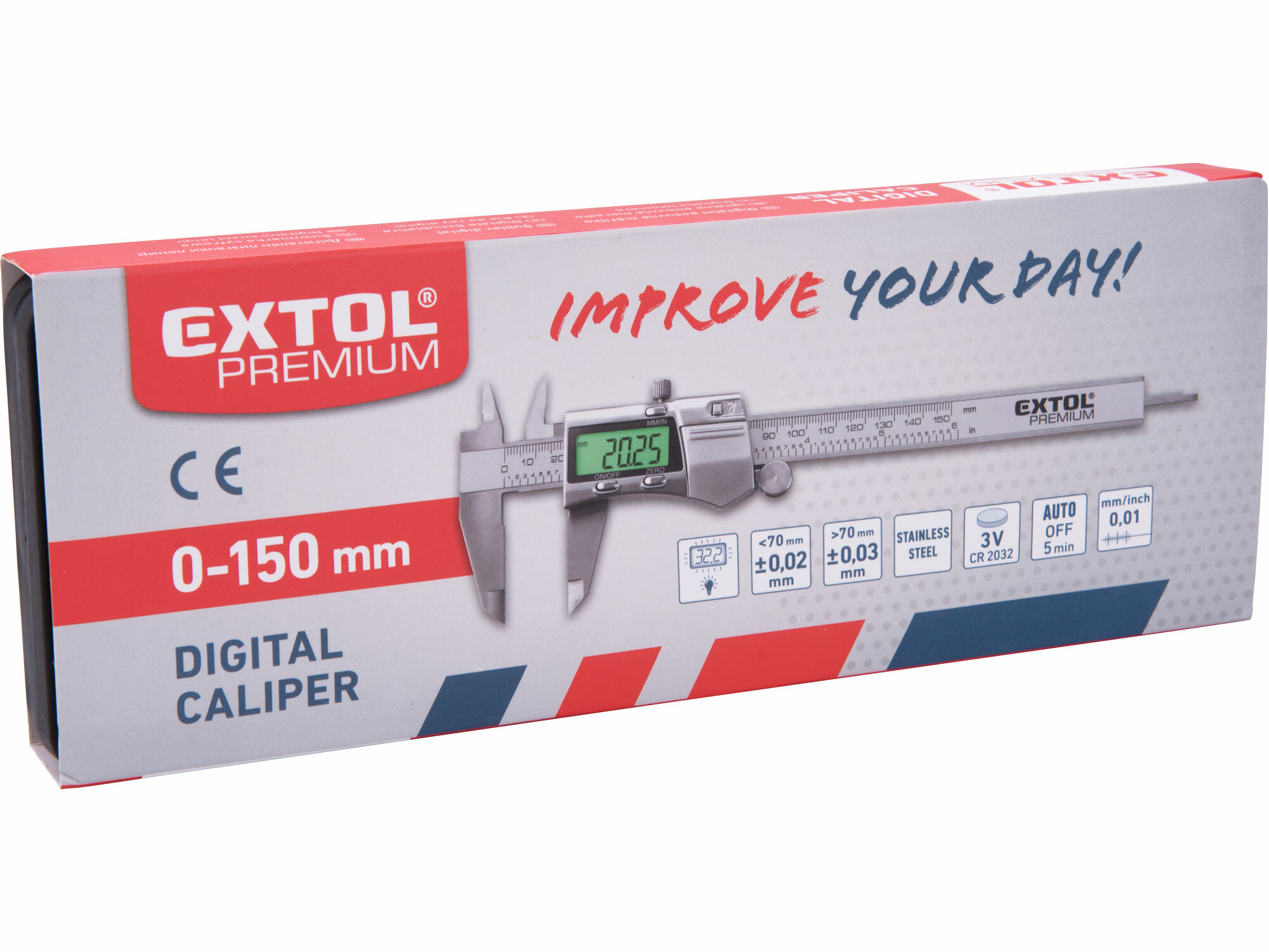 EXTOL PREMIUM 8825226 Meradlo posuvné digitálne s podsvietením, 0-150mm, plastové puzdro