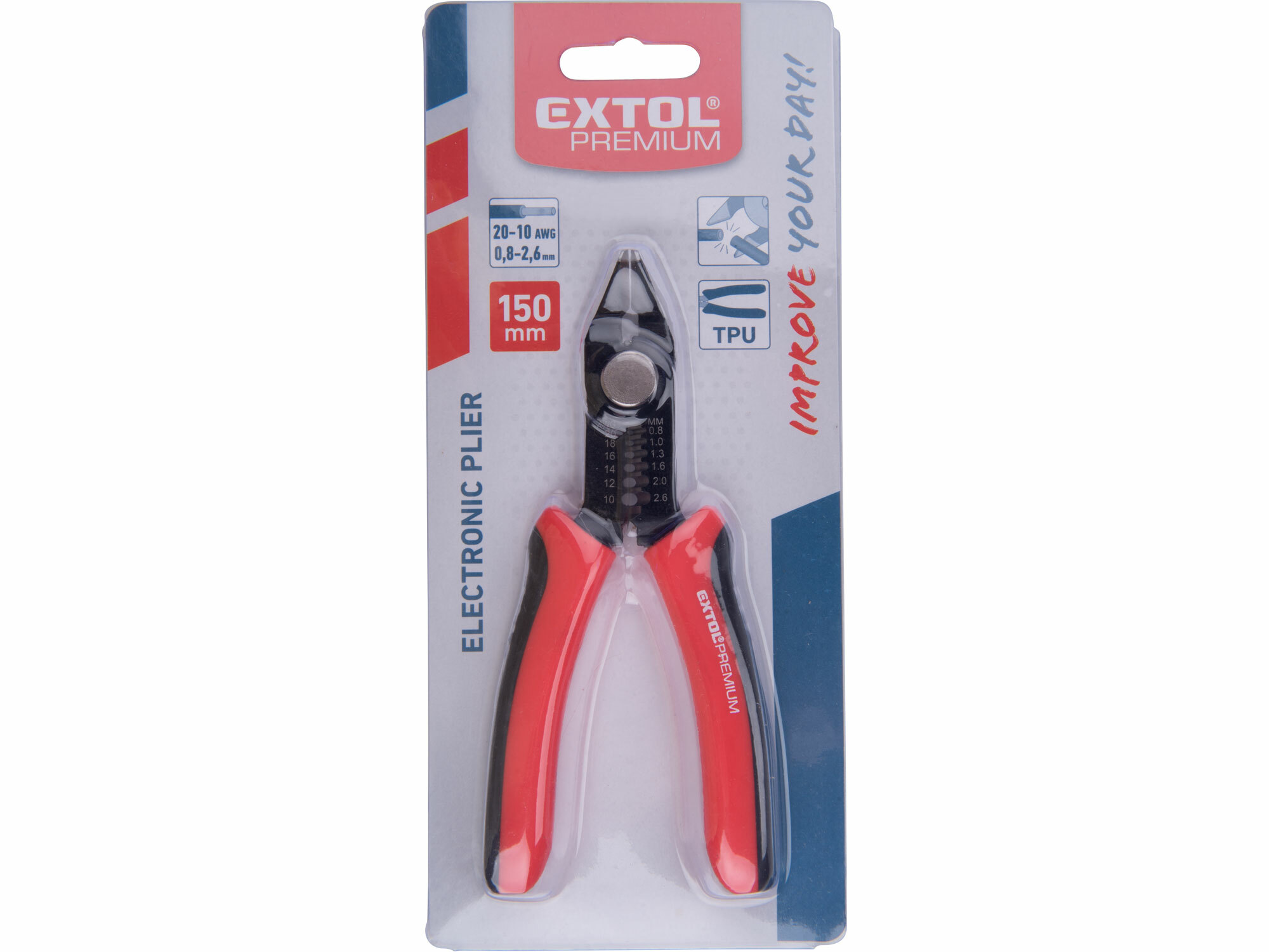 EXTOL PREMIUM 8831111 Kliešte odizolovacie a štikacie na káble, 150mm, 0,8-2,6mm²