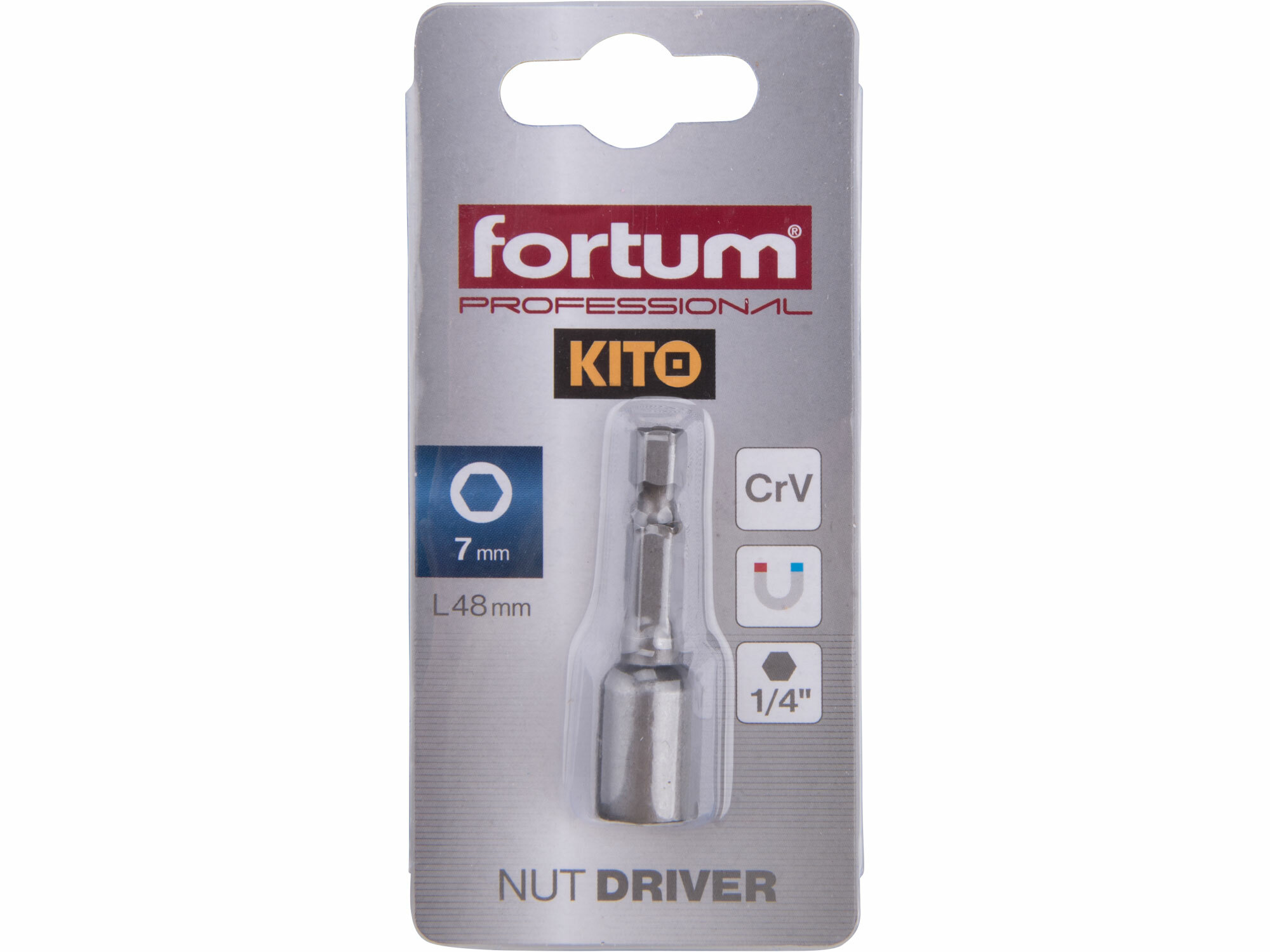 FORTUM 4741607 Hlavica nástrčná magnetická so 6-hrannou stopkou 1/4’’, 7x48mm