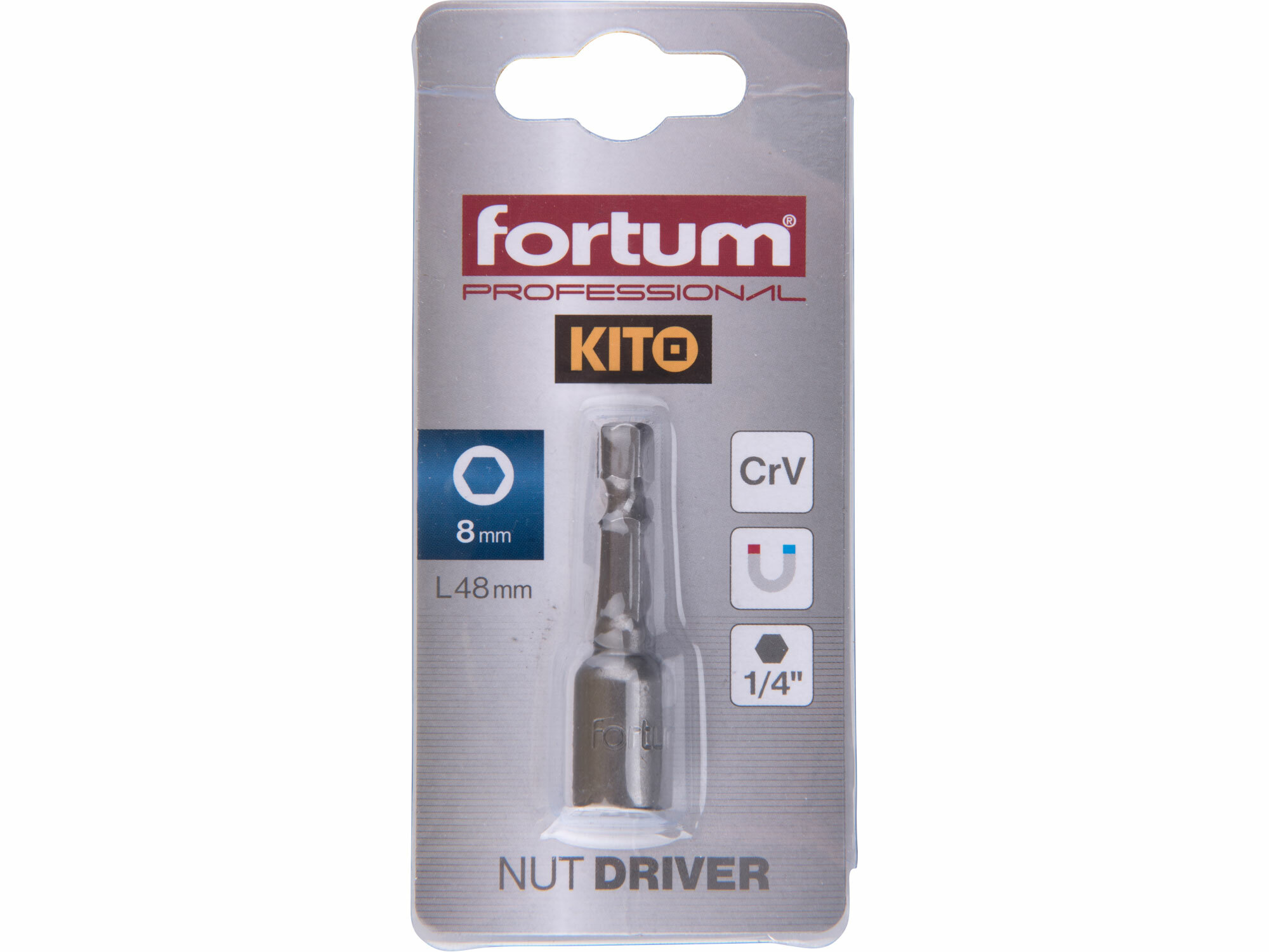 FORTUM 4741608 Hlavica nástrčná magnetická so 6-hrannou stopkou 1/4’’, 8x48mm