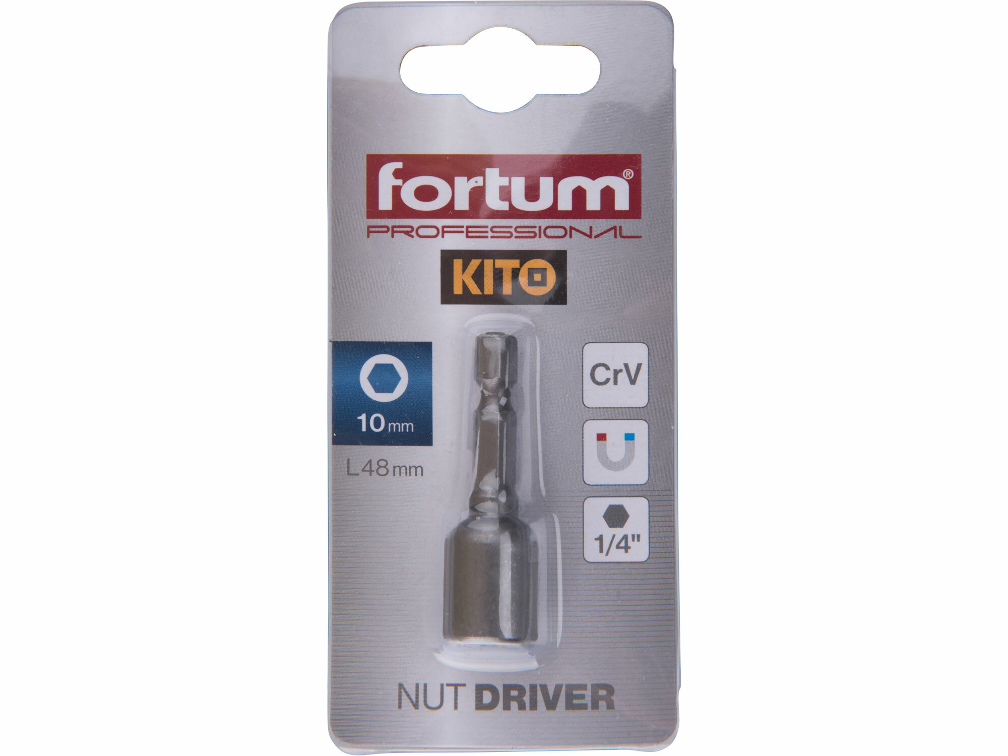 FORTUM 4741610 Hlavica nástrčná magnetická so 6-hrannou stopkou 1/4’’, 10x48mm