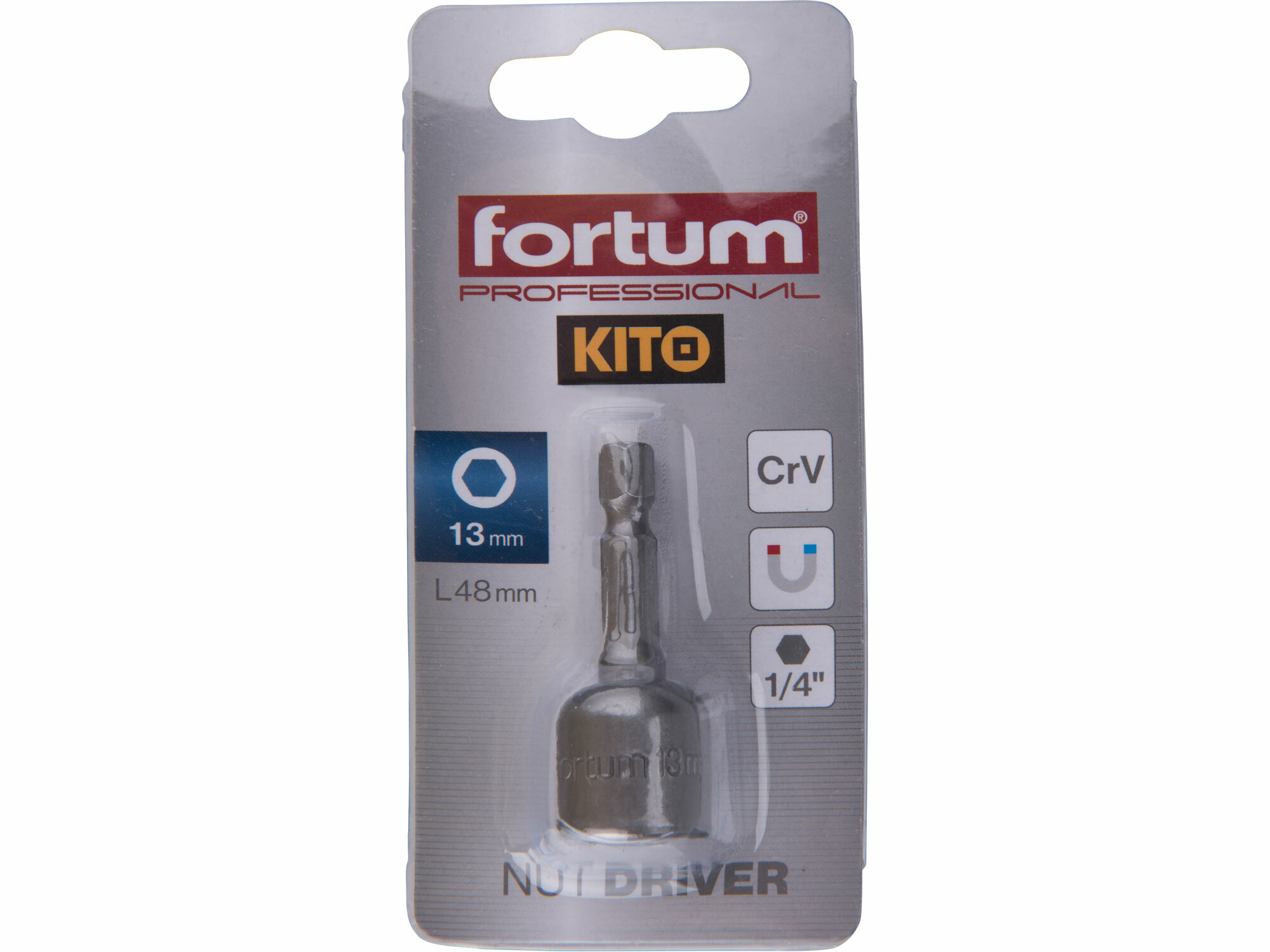 FORTUM 4741613 Hlavica nástrčná magnetická so 6-hrannou stopkou 1/4’’, 13x48mm