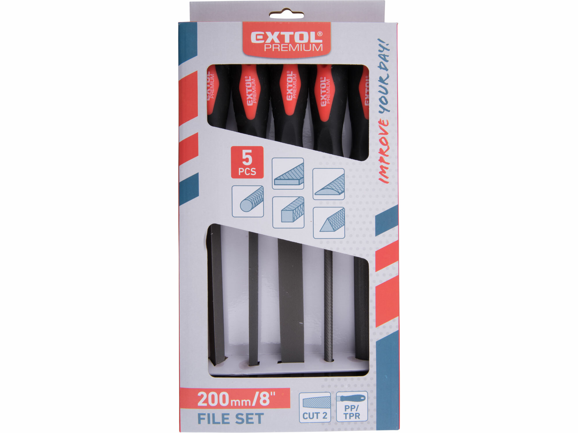 EXTOL PREMIUM 8803611 Pilníky, 200mm, 5-dielna sada, sek 2