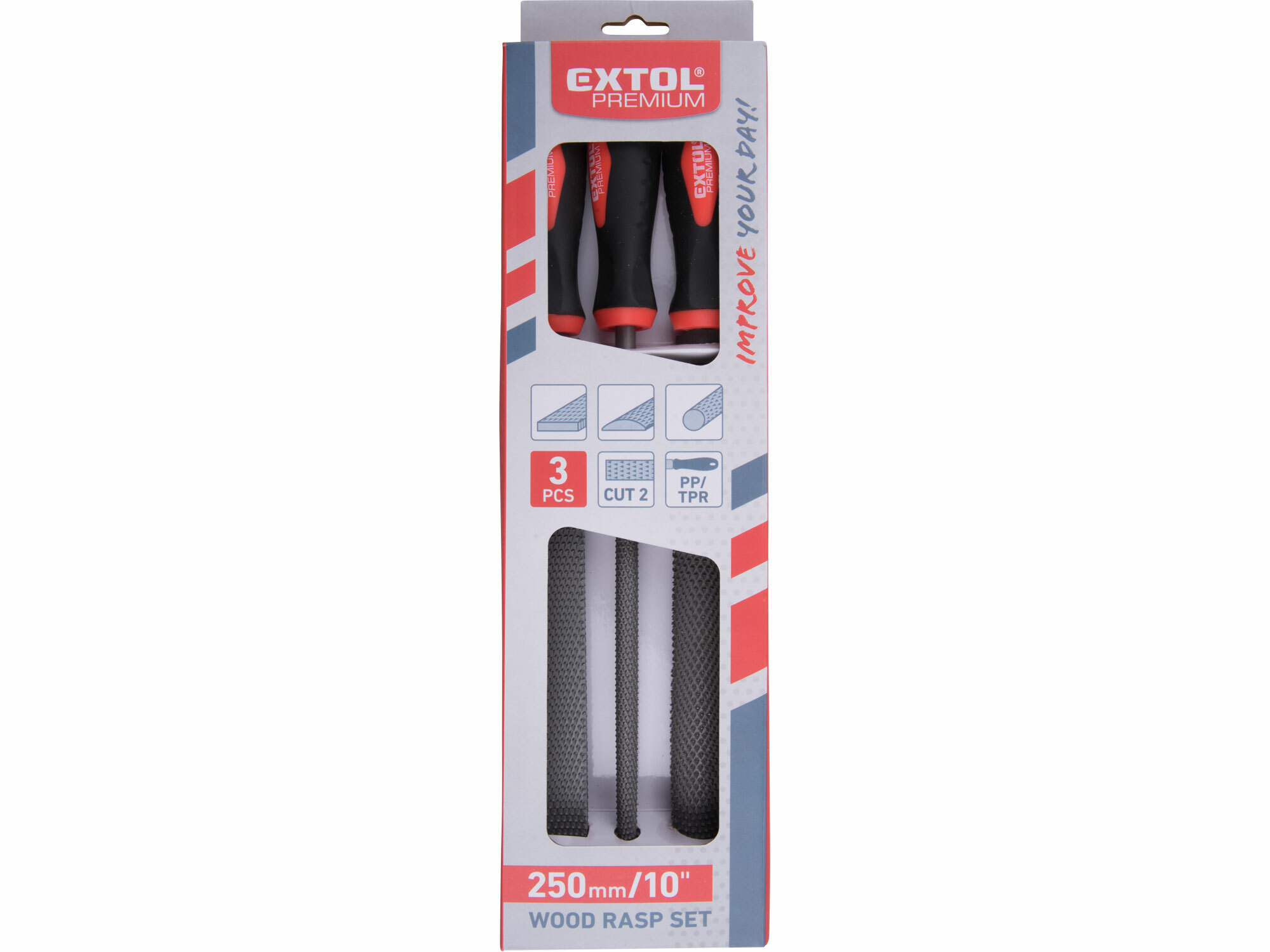 EXTOL PREMIUM 8803757 Rašpľa, 250mm, 3-dielna sada, sek 2