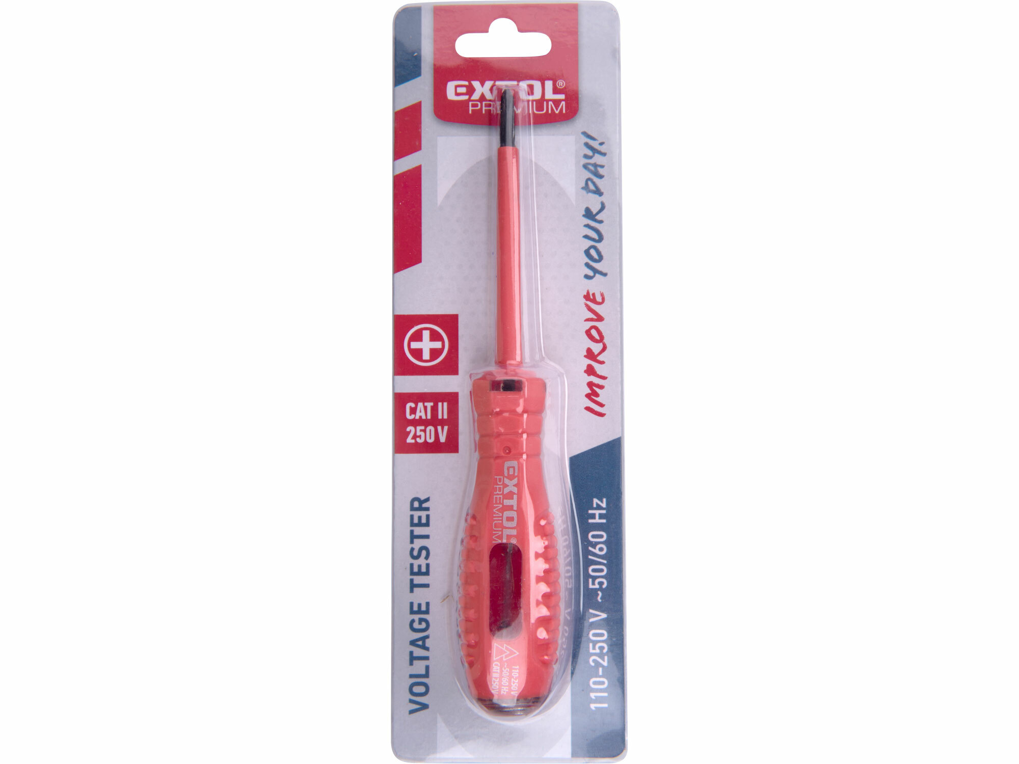 EXTOL PREMIUM 8831204 Skúšačka napätia, (+) skrutkovač, 110-250V