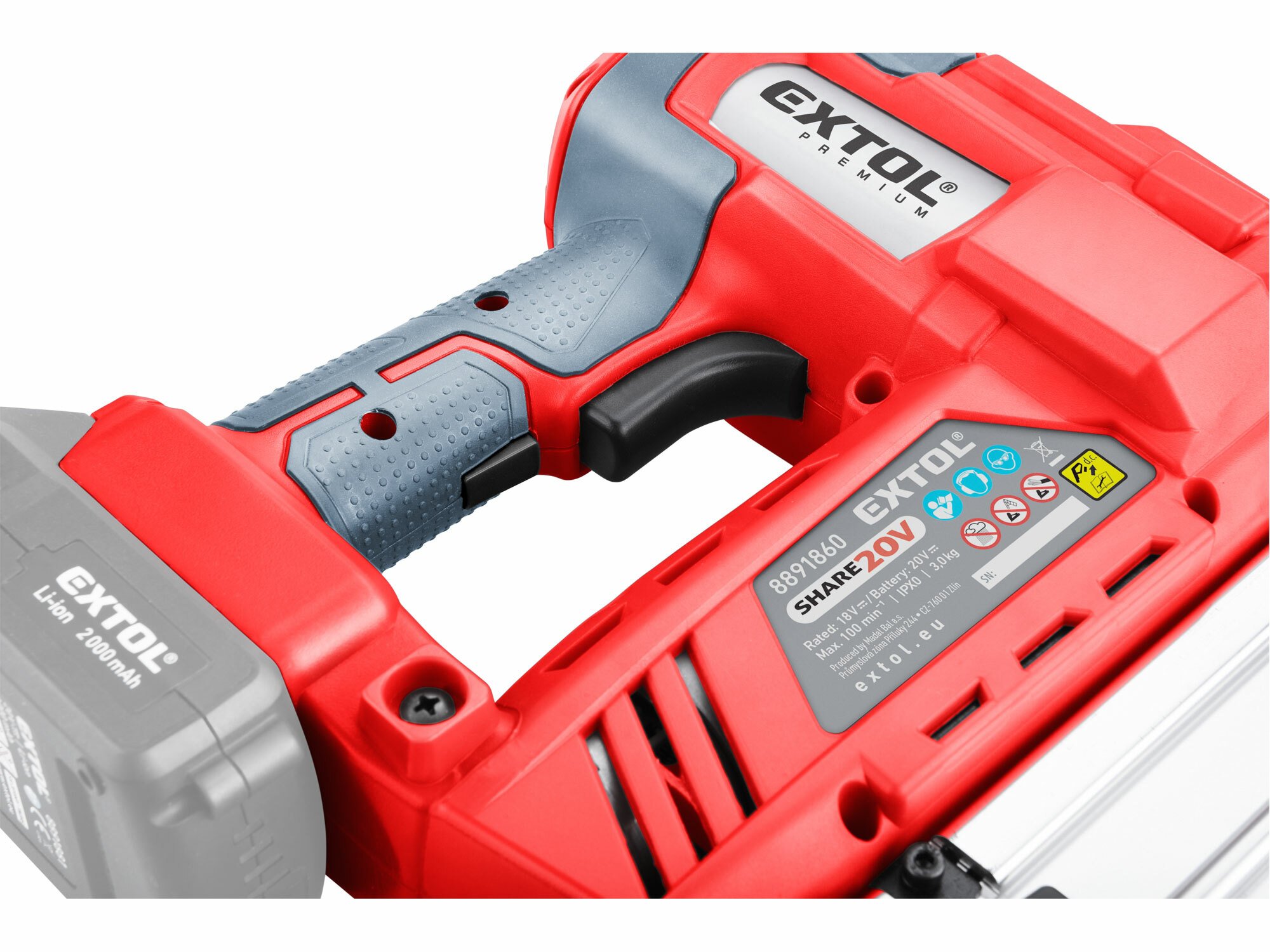 EXTOL PREMIUM 8891861 Aku klincovačka a sponkovačka Share20V (bez batérie)