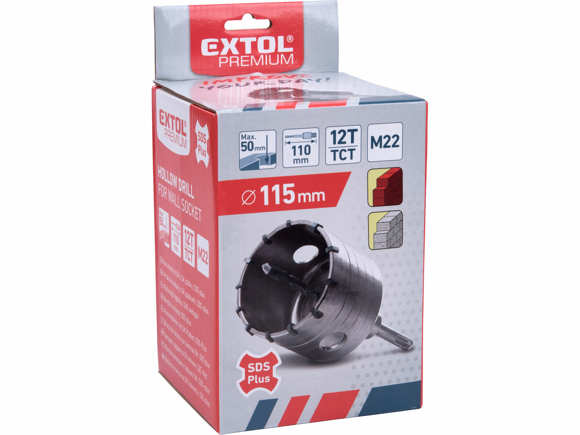 EXTOL PREMIUM 8801970 Vrták korunkový Ø115mm, SDS-plus, s SK plátkami