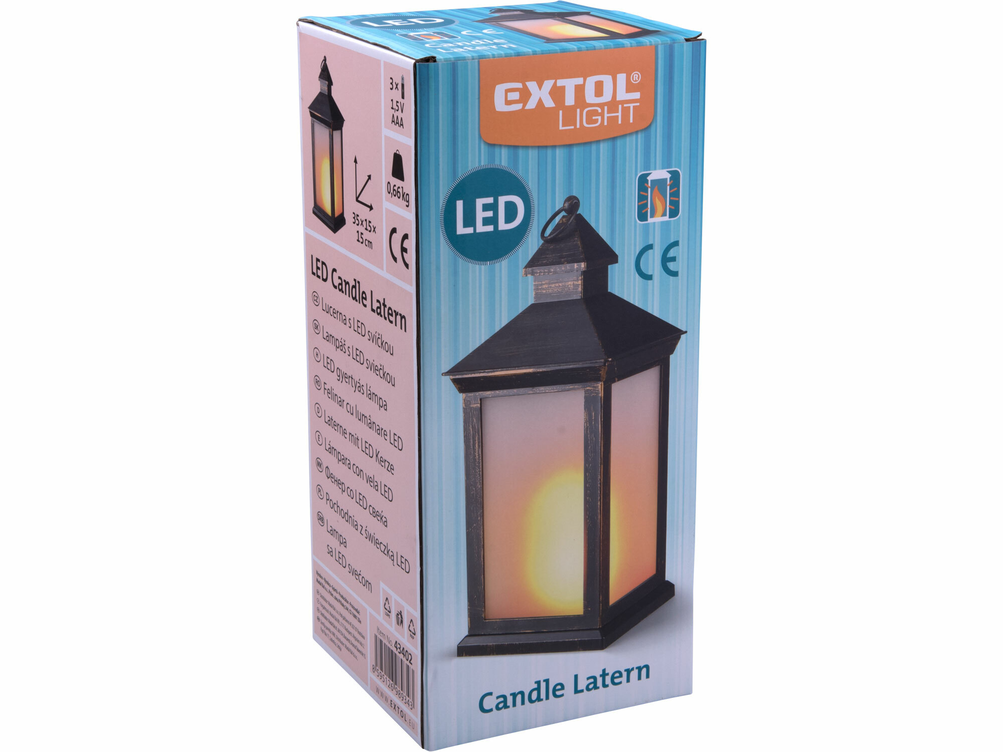 EXTOL LIGHT 43402 Lampáš LED s plameňom