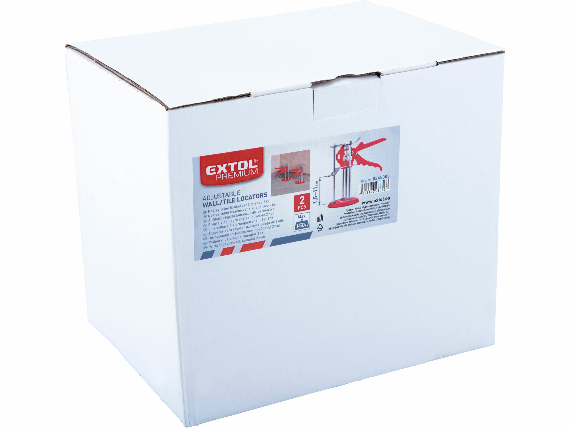 EXTOL PREMIUM 8845000 Vzpera výškovo nastaviteľná, 2ks