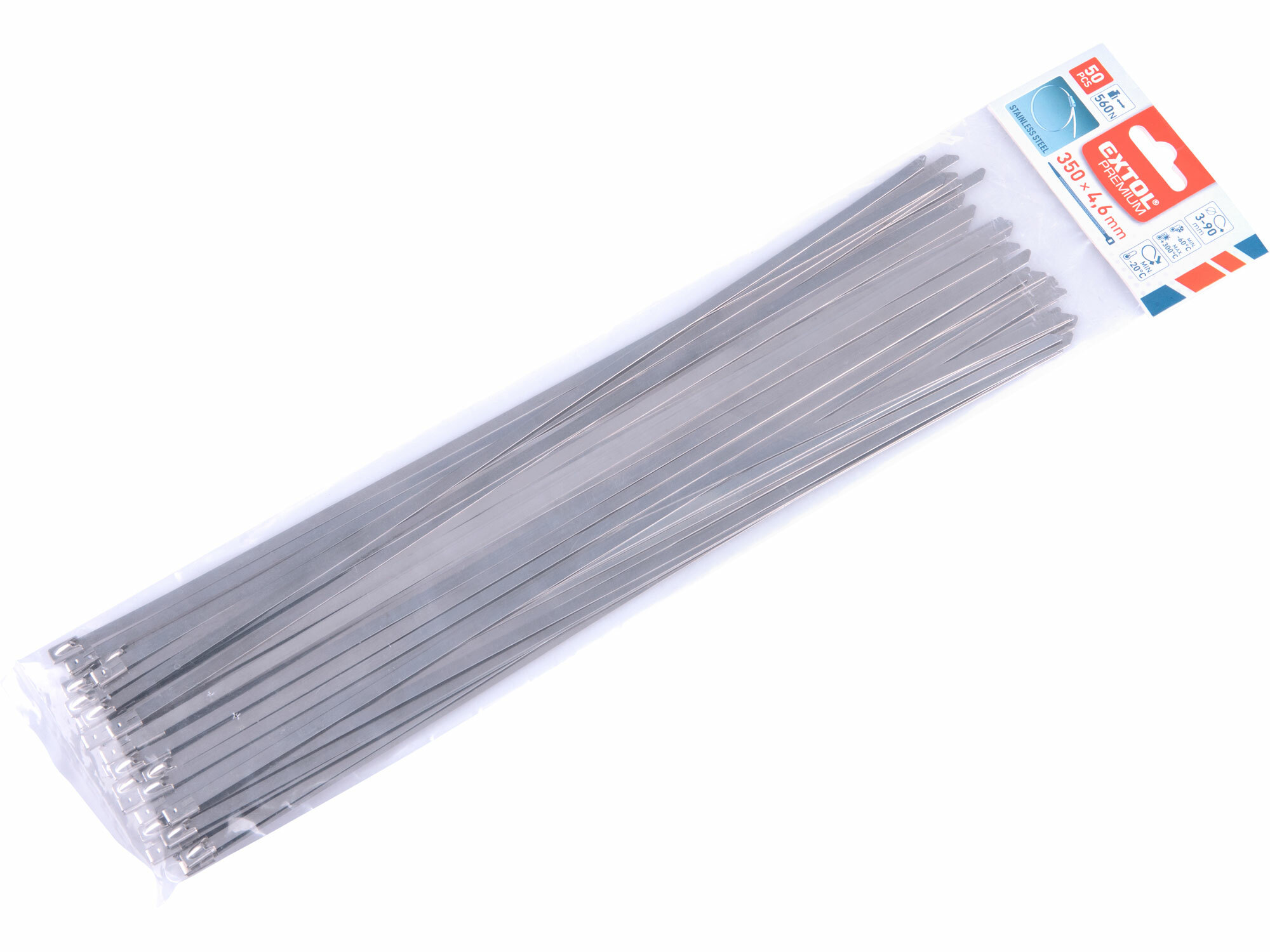EXTOL PREMIUM 8856278 Pásky sťahovacie antikorové, 4,6x350mm, 50ks, 56kg
