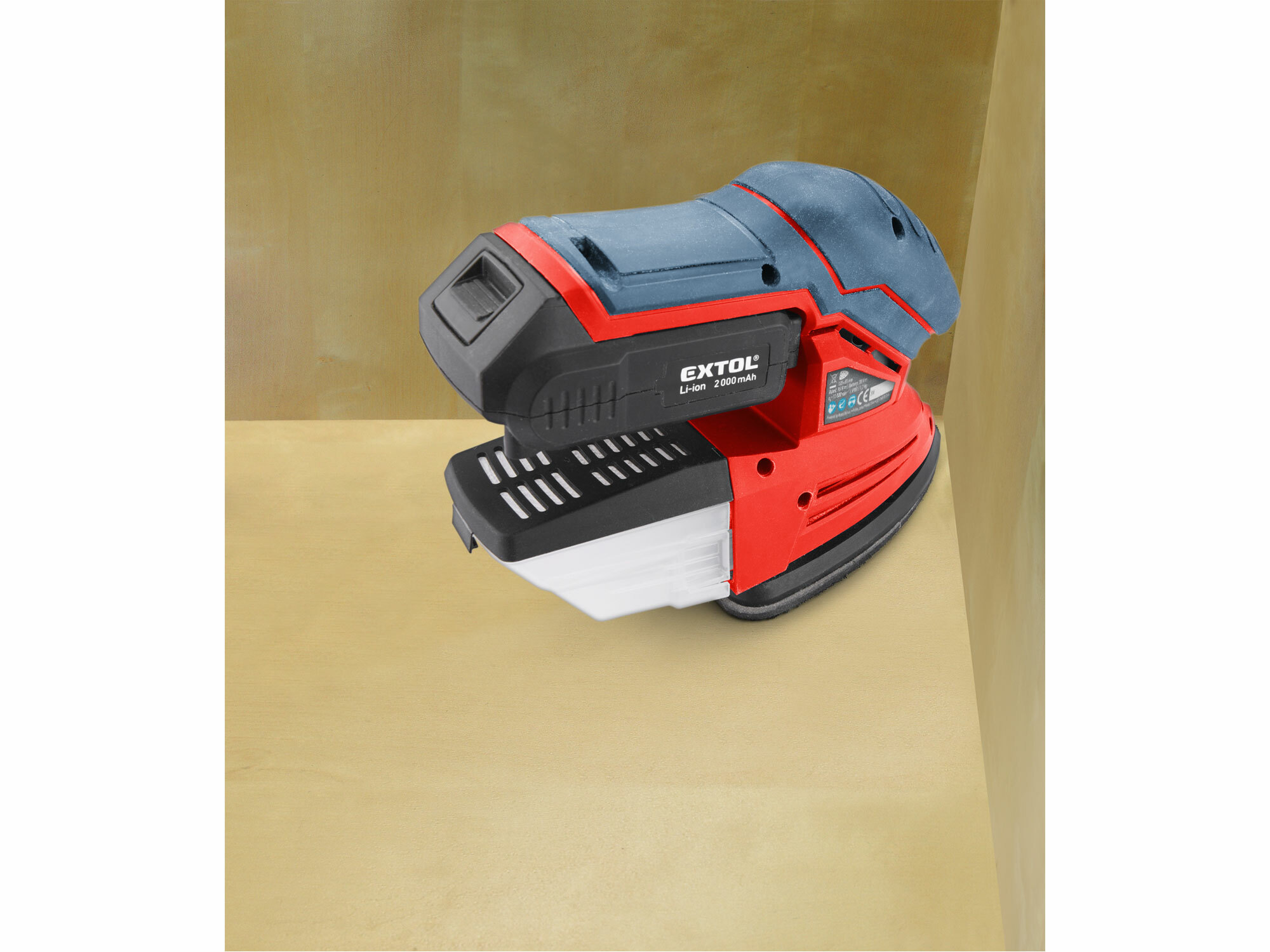 EXTOL PREMIUM 8891844 Brúska deltová vibračná aku Share20V, 1x 2Ah, základňa 135×95mm