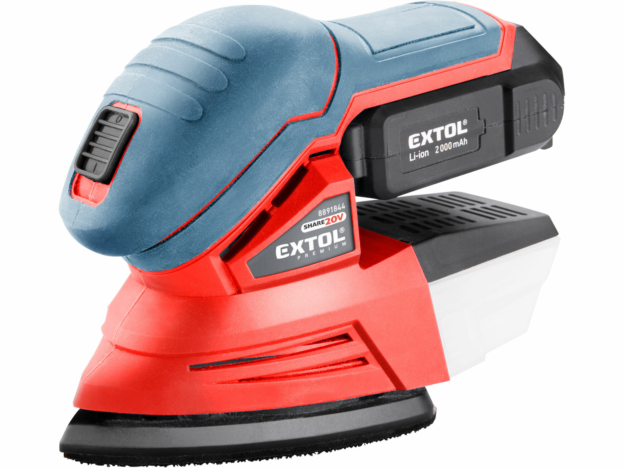 EXTOL PREMIUM 8891844 Brúska deltová vibračná aku Share20V, 1x 2Ah, základňa 135×95mm