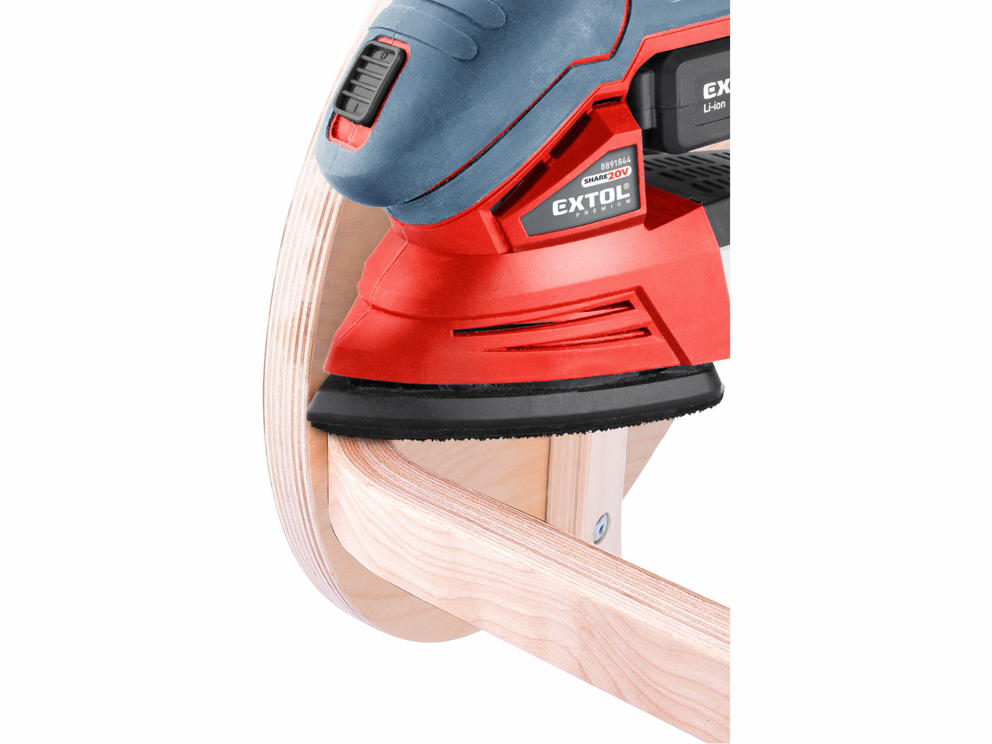 EXTOL PREMIUM 8891844 Brúska deltová vibračná aku Share20V, 1x 2Ah, základňa 135×95mm