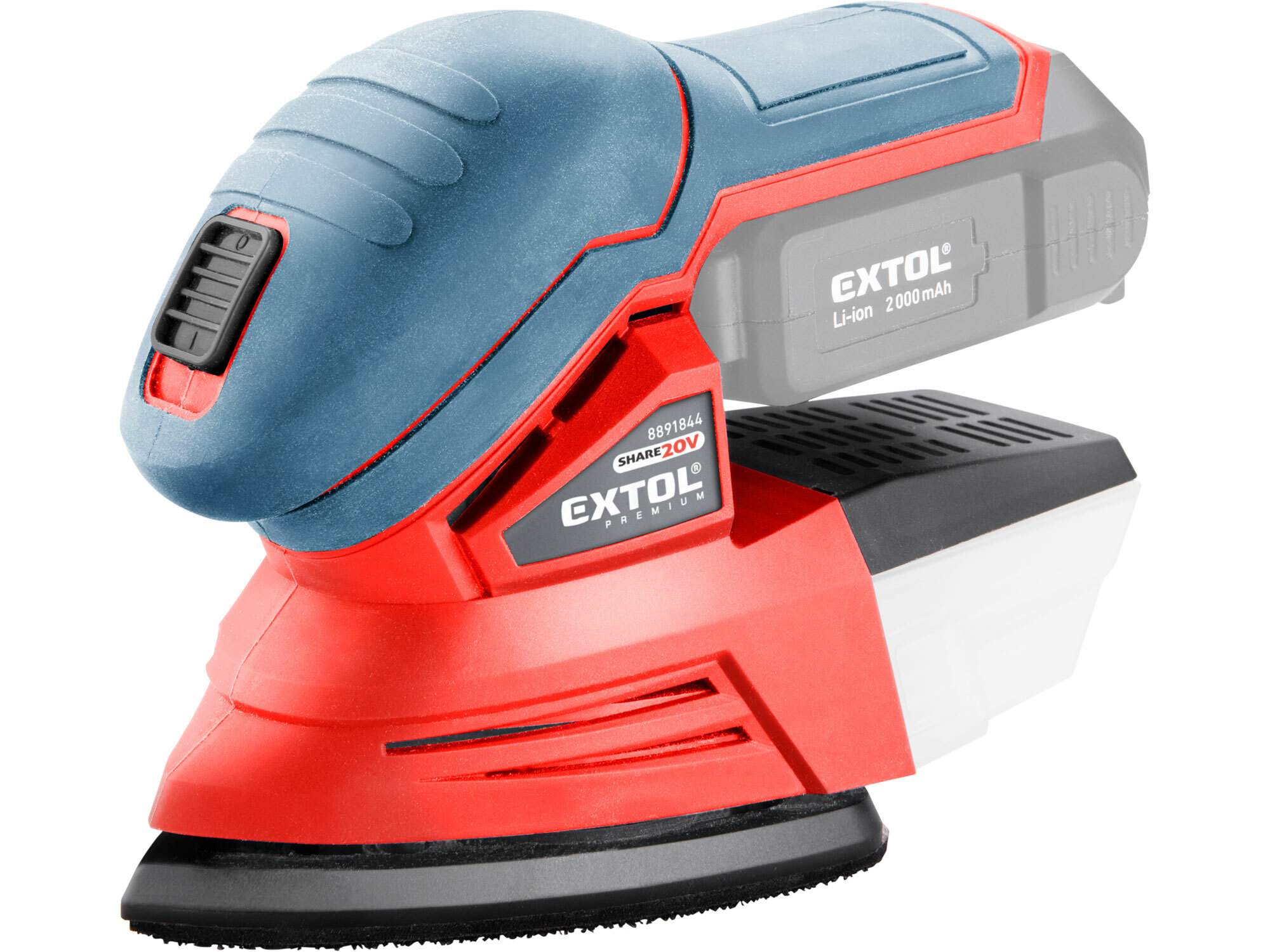 EXTOL PREMIUM 8891845 Brúska deltová vibračná aku Share20V, bez aku, základňa 135×95mm
