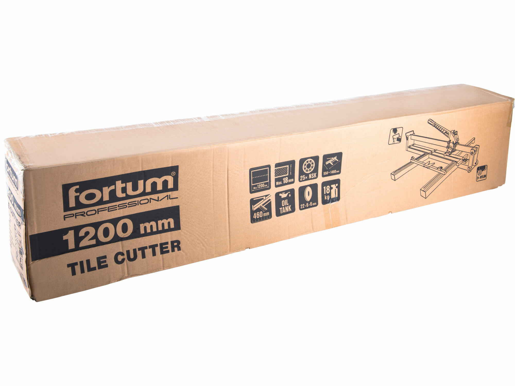FORTUM 4770842 – Profesionálna kompaktná rezačka na dlažbu 1200 mm, 25 priemyselných ložísk