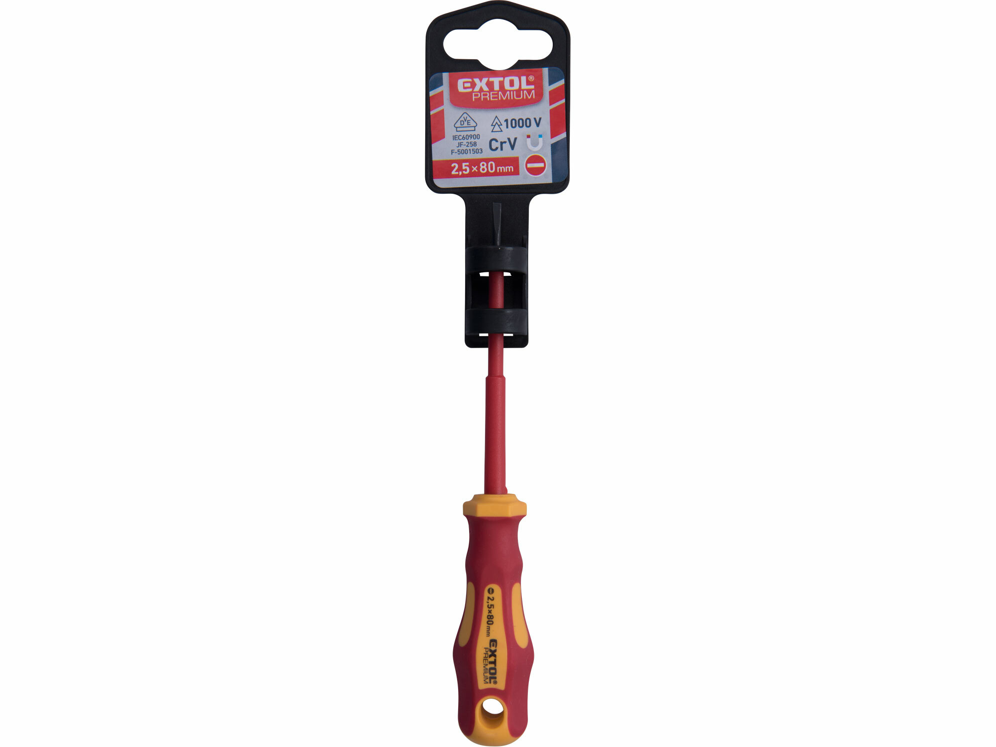 EXTOL PREMIUM 53073 Skrutkovač elektrikársky plochý 1000V, VDE, 2,5 x 80mm