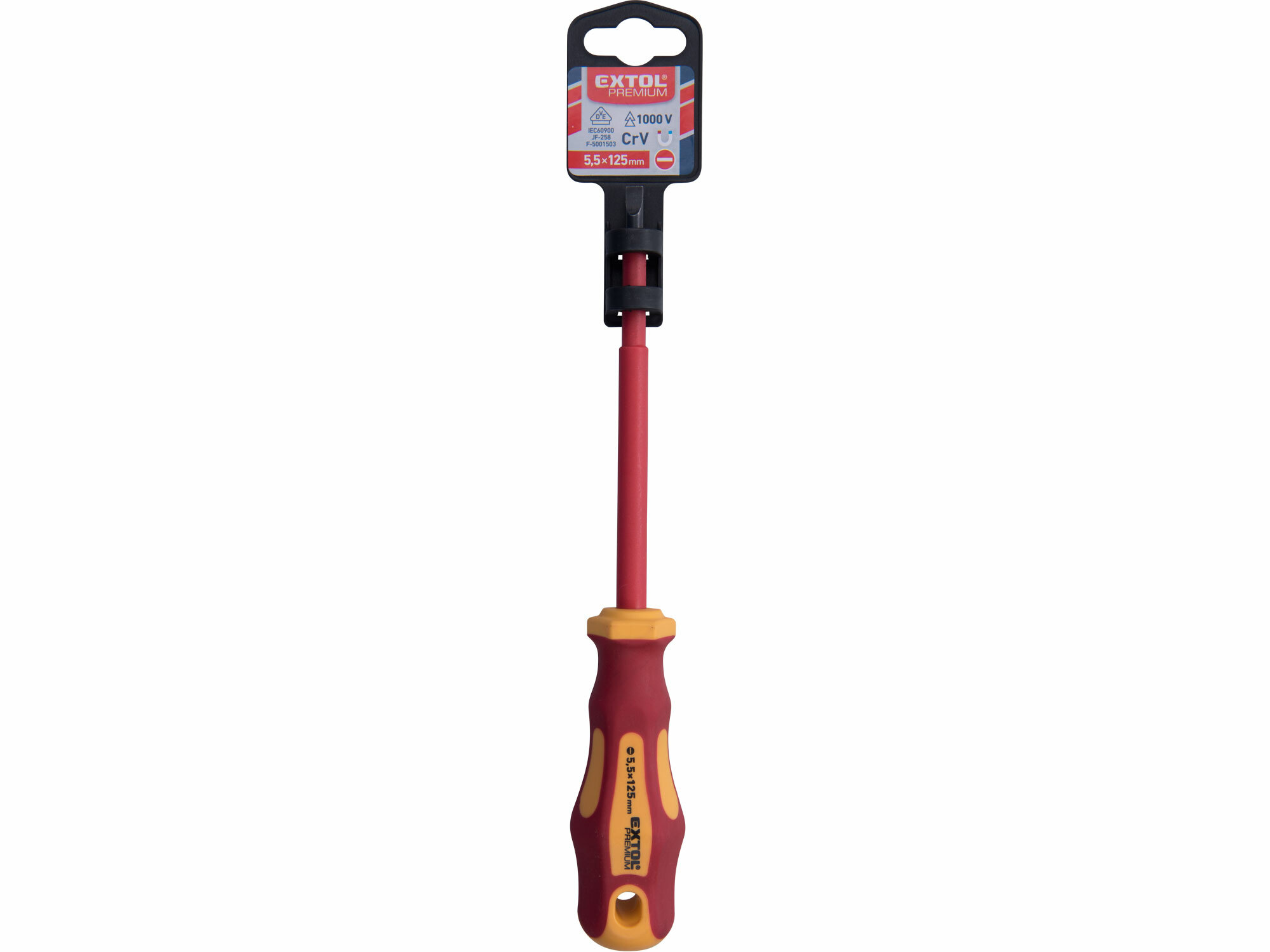 EXTOL PREMIUM 53075 Skrutkovač elektrikársky plochý 1000V, VDE, 5,5 x 125mm
