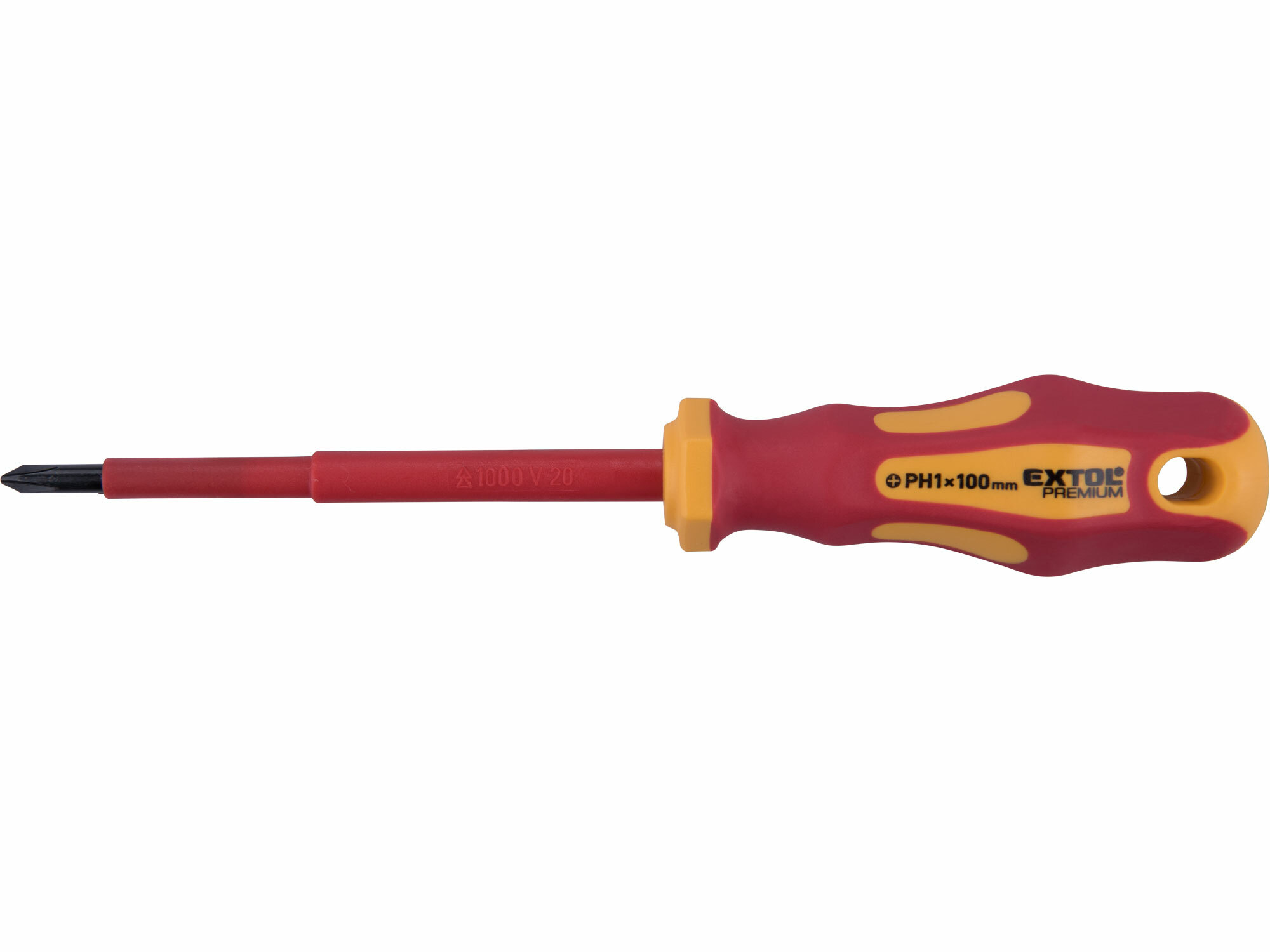 EXTOL PREMIUM 53081 Skrutkovač elektrikársky krížový 1000V, VDE, PH1 x 100mm