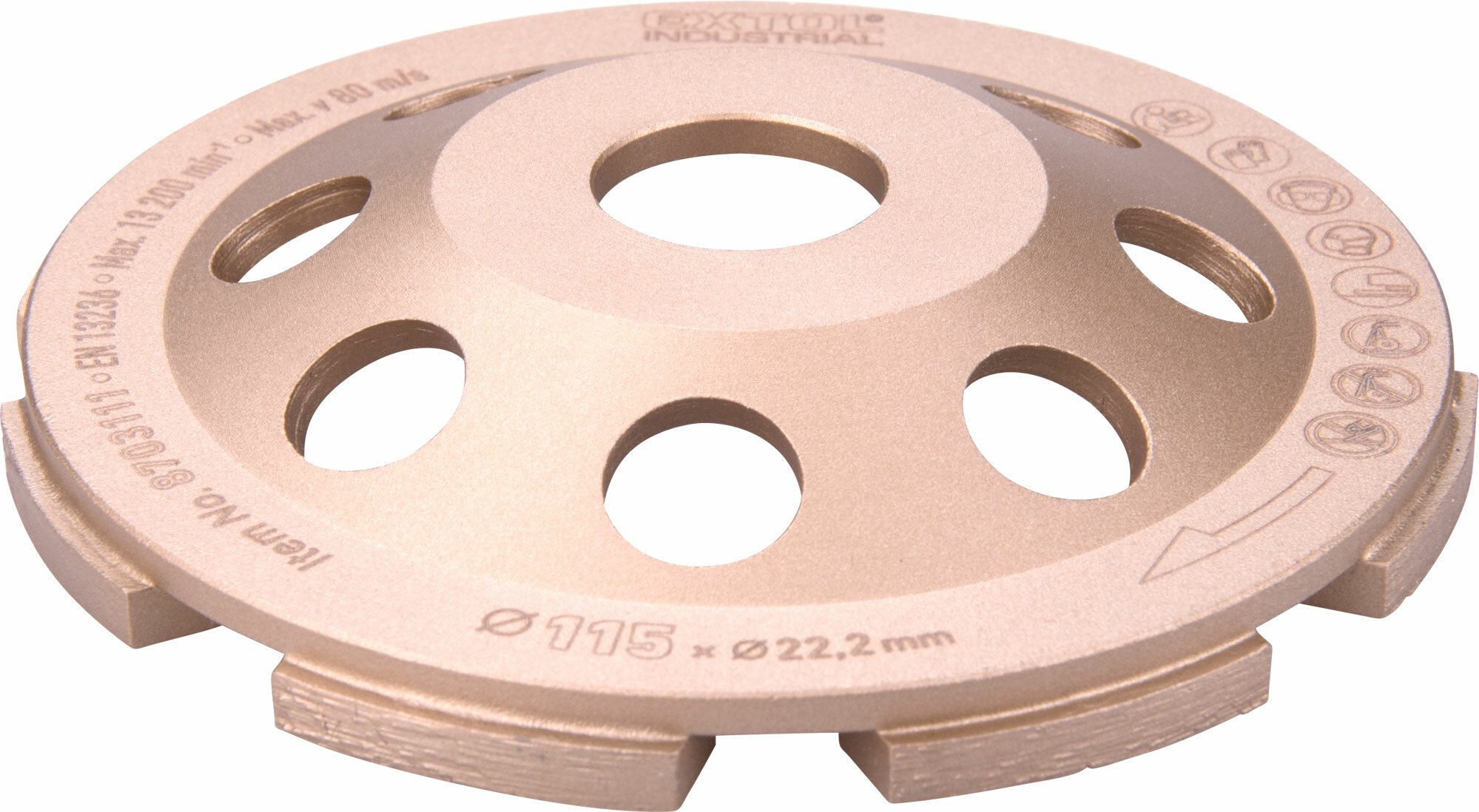 EXTOL INDUSTRIAL 8703122 Kotúč brúsny diamantový dvojradový, 125mm, pozdĺžne lamely