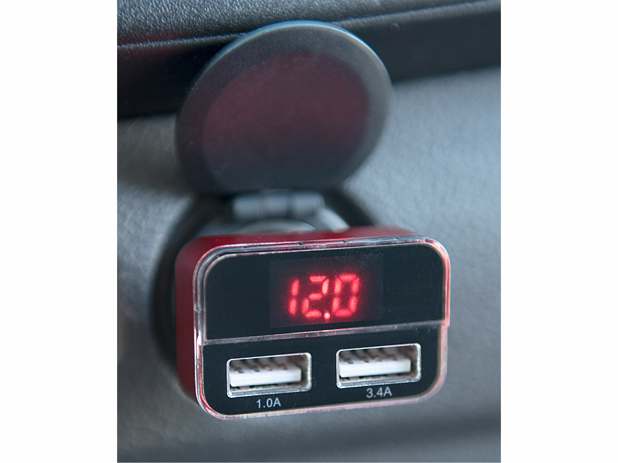 EXTOL ENERGY 42084 Nabíjačka USB do auta, 12-24V, výstup 5V/3,1A, 2xUSB, LCD