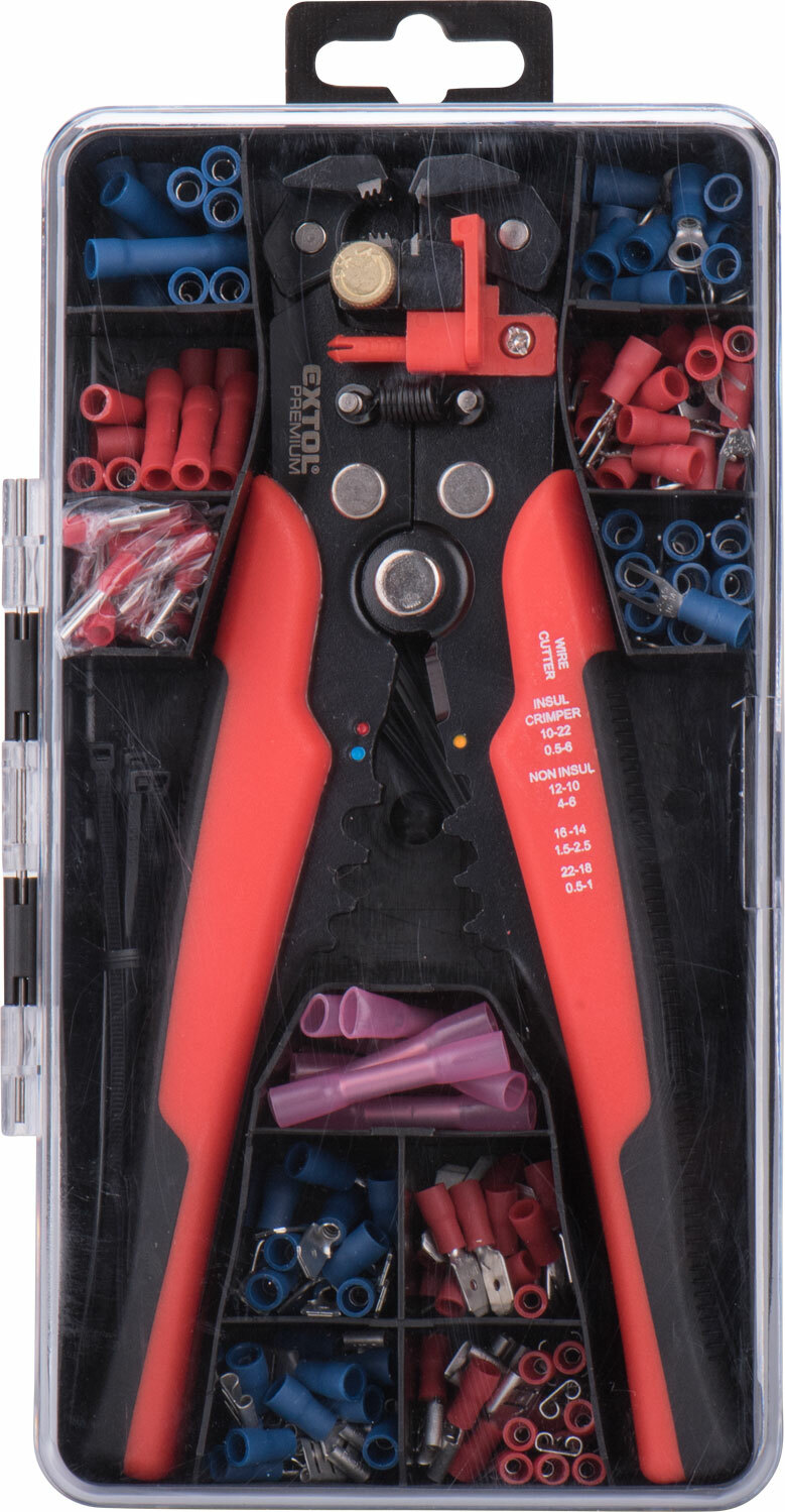 EXTOL PREMIUM 8831126 Kliešte krimpovacie pre káble 0,2-6,0mm2, sada 231ks