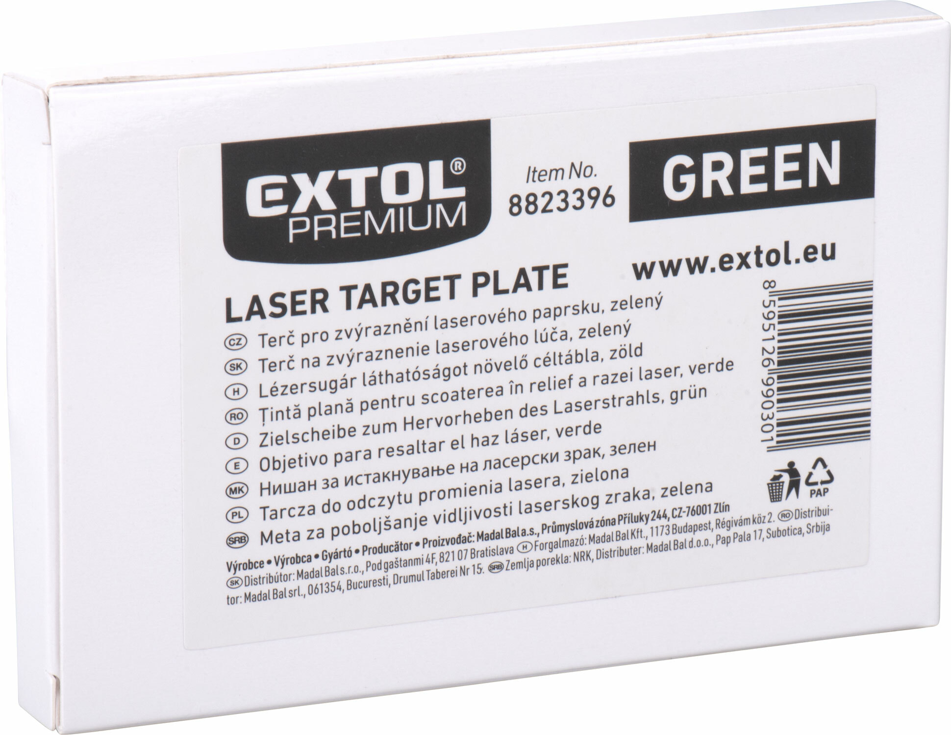 EXTOL PREMIUM 8823396 Terčík k laserovej vodováhe plastový, zelený