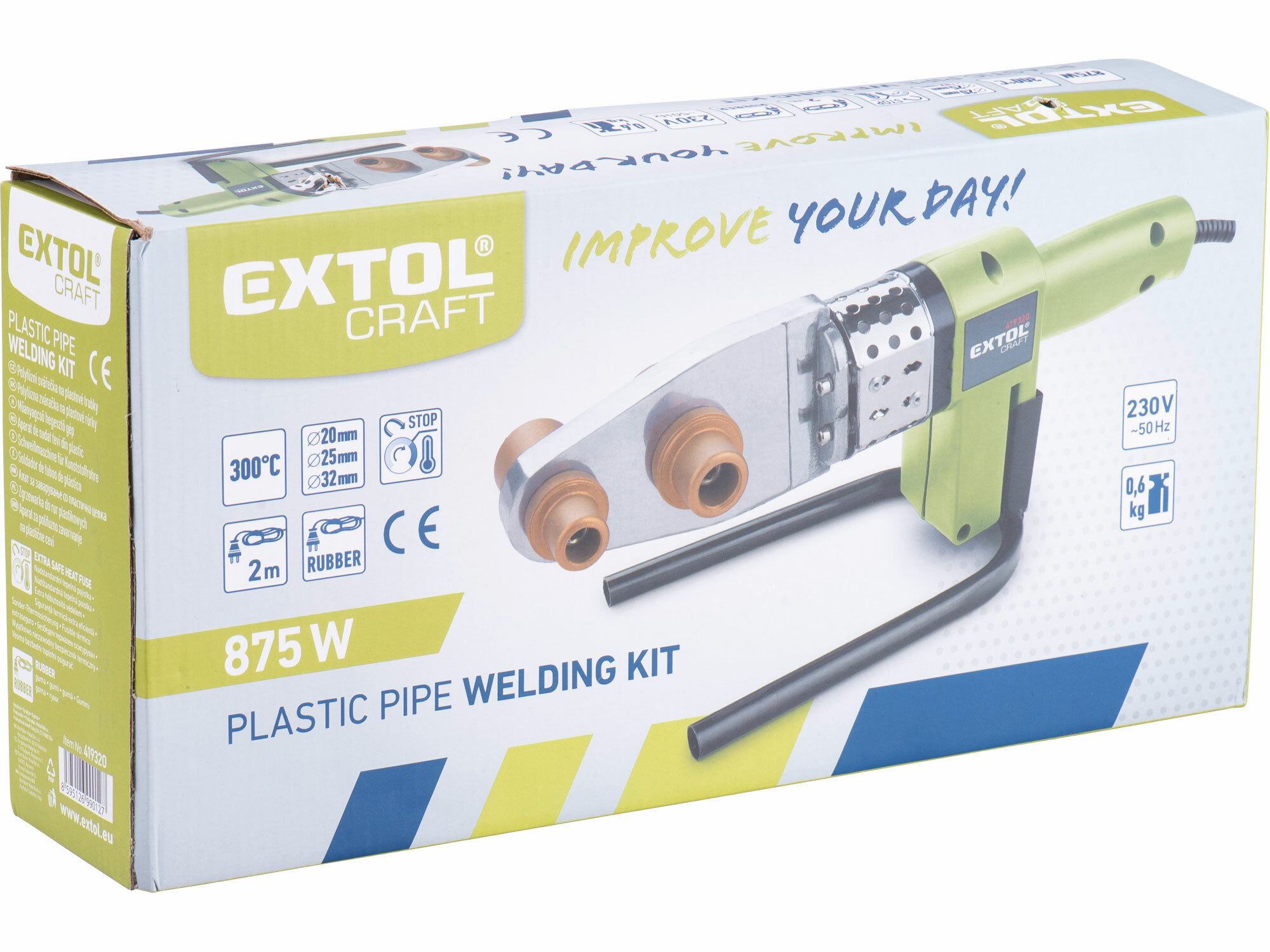 EXTOL CRAFT 419320 Zváračka polyfúzna nožová, 875W, 300°C, nadstavce 20,25,32mm