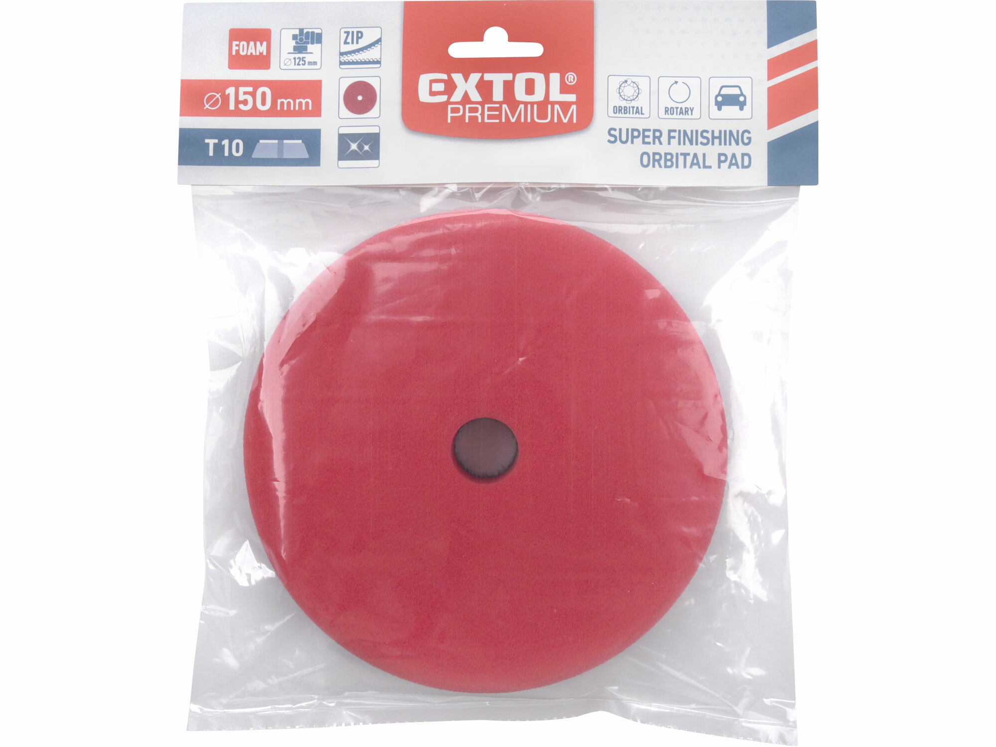 EXTOL PREMIUM 8804541 Kotúč leštiaci penový pre orbitálne leštičky (DA), T10, Ø150mm