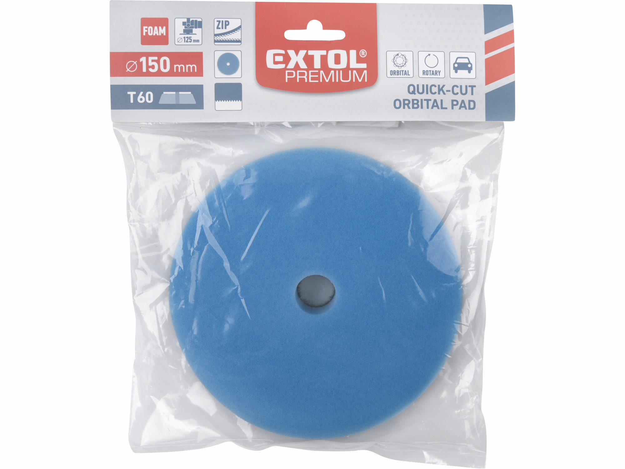 EXTOL PREMIUM 8804546 Kotúč leštiaci penový pre orbitálne leštičky (DA), T60, Ø150mm
