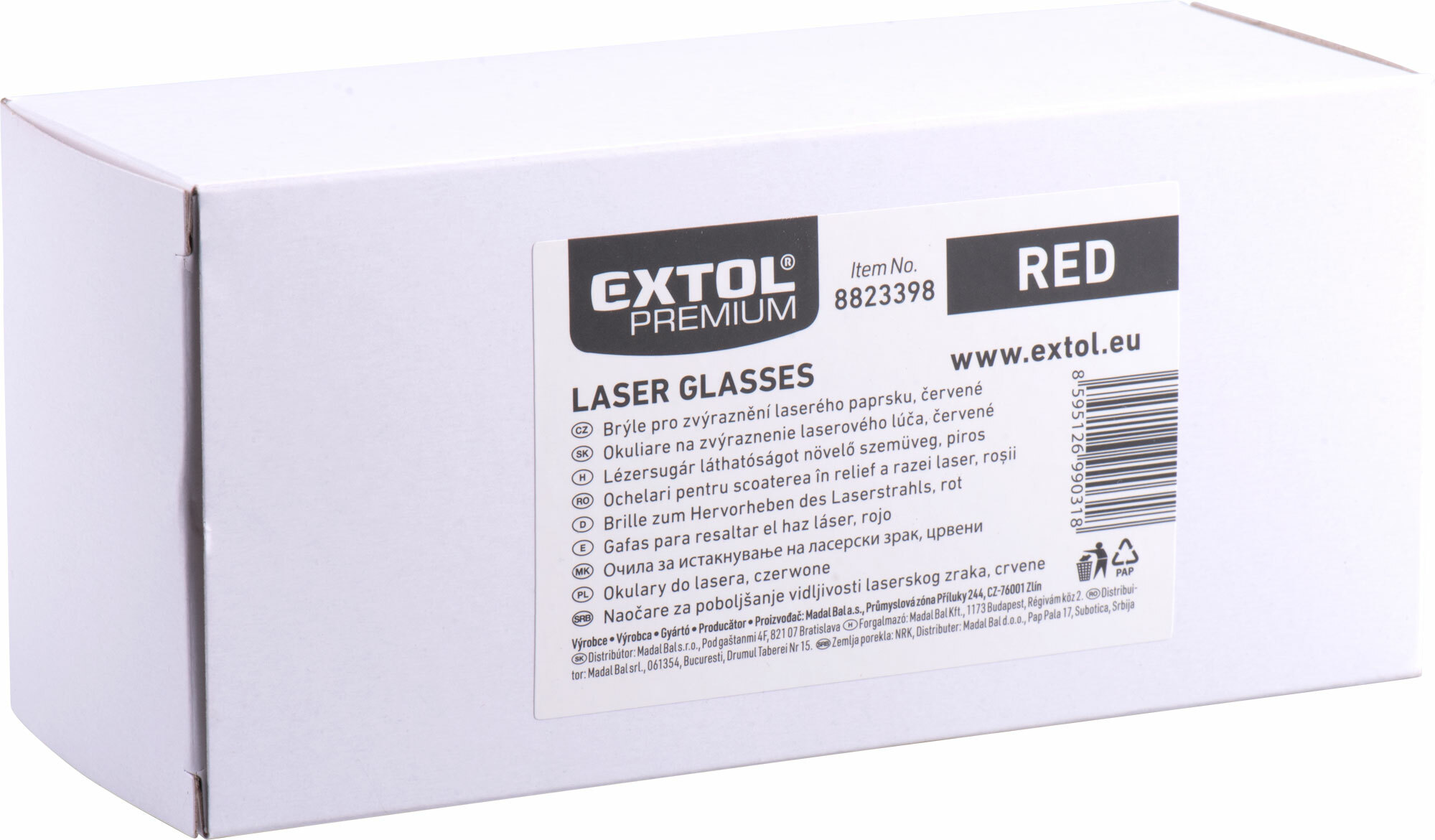 EXTOL PREMIUM 8823399 Okuliare k laserovej vodováhe, zelené