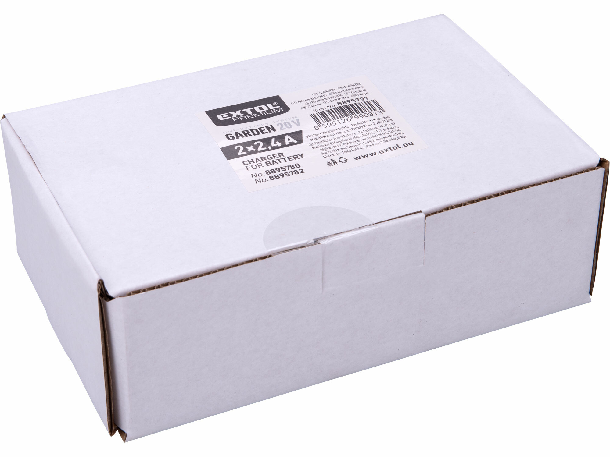 EXTOL PREMIUM 8895791 Nabíjačka akumulátorov Garden 20V/2x2,4A pre záhradné aku náradie
