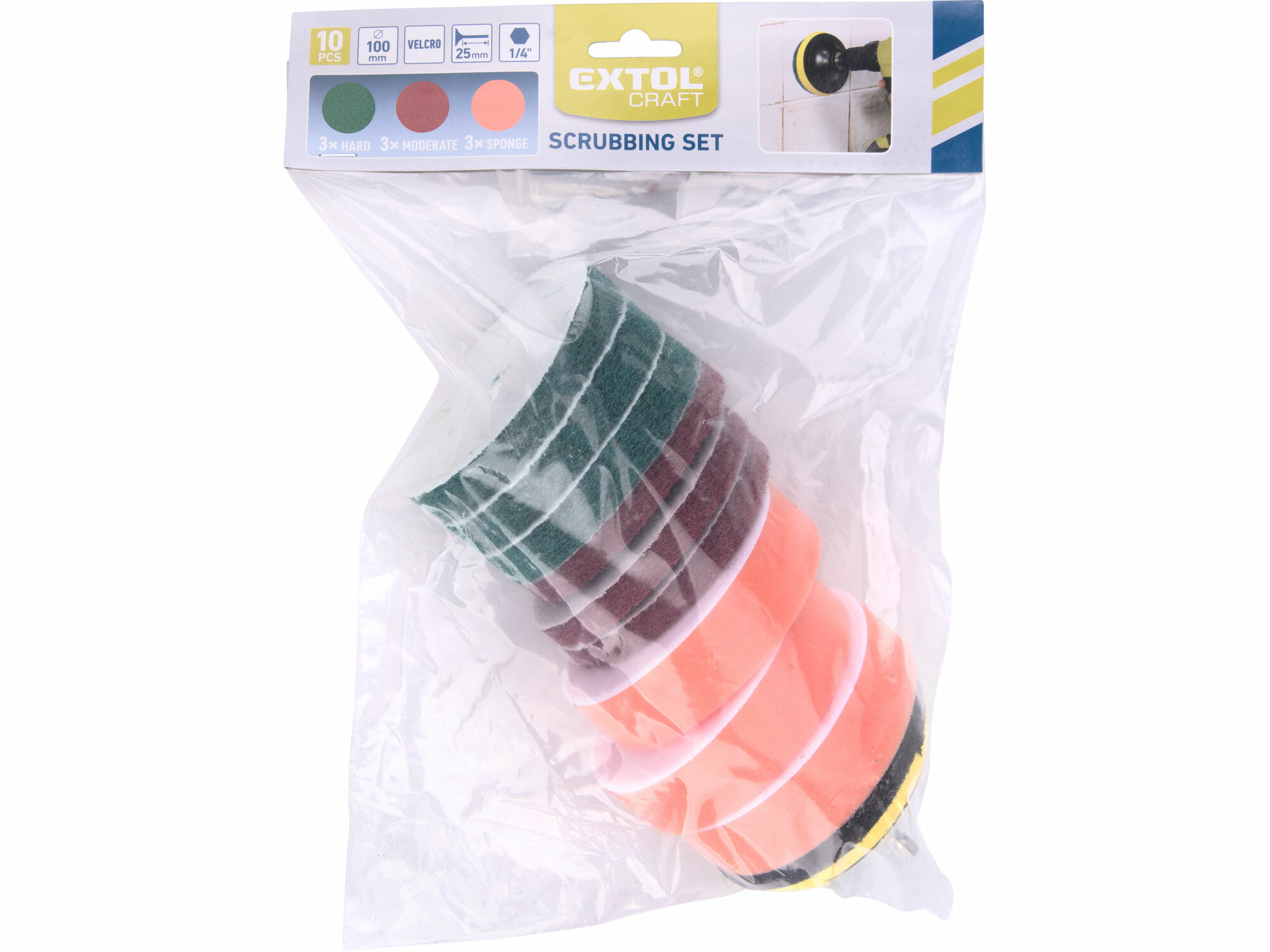 EXTOL CRAFT 904002 Sada na čistenie do vŕtačky, unášací tanier