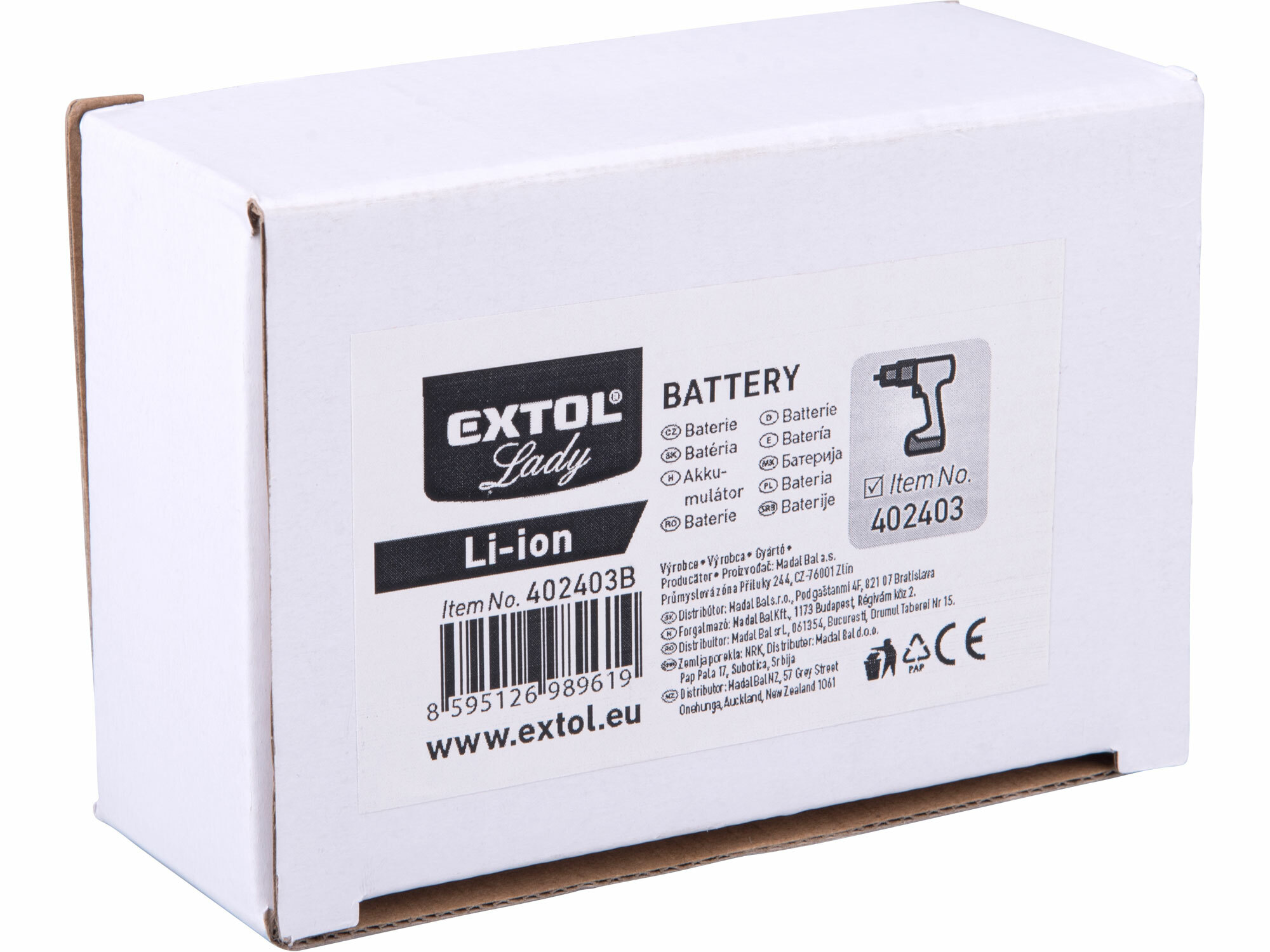 EXTOL LADY 402403B Akumulátor 12V/2Ah Li-ion, pre 402403