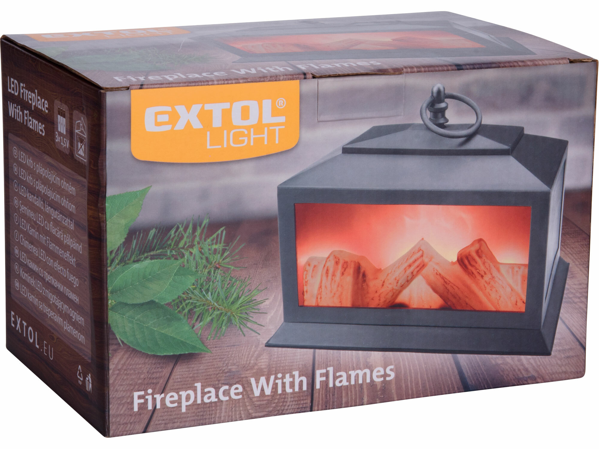 EXTOL LIGHT 43404 Krb LED, s plápolajúcim ohňom, 3x1,5V AA, 22x20x14cm