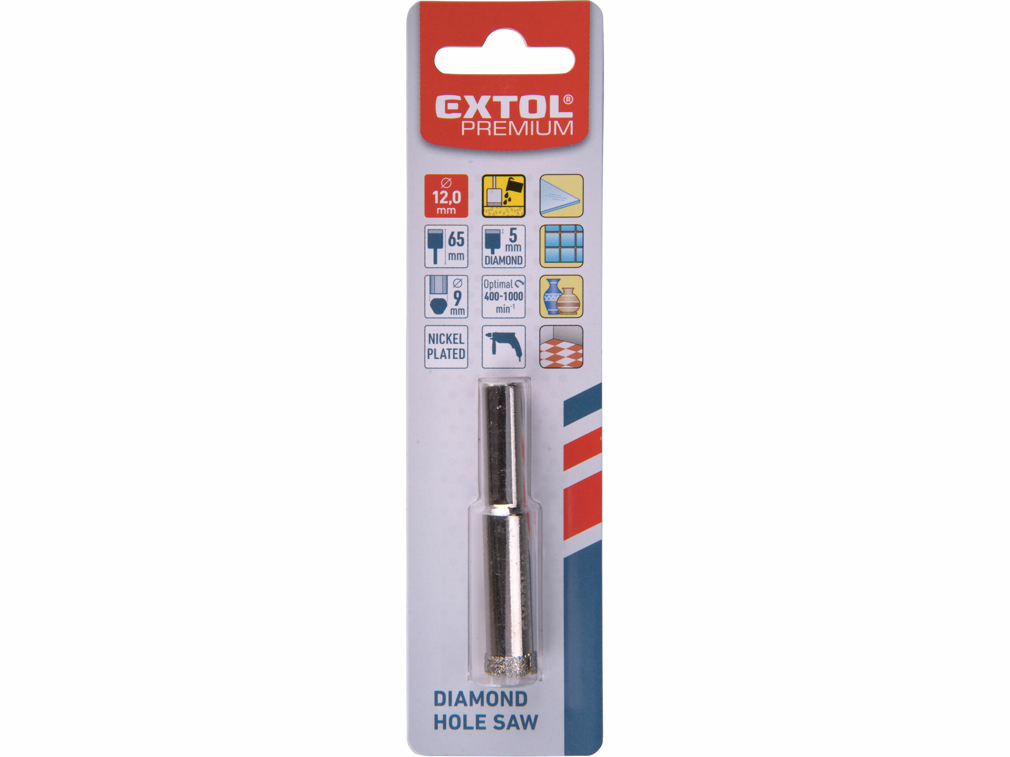 EXTOL PREMIUM 8801980 Vrták korunkový diamantový, Ø12mm
