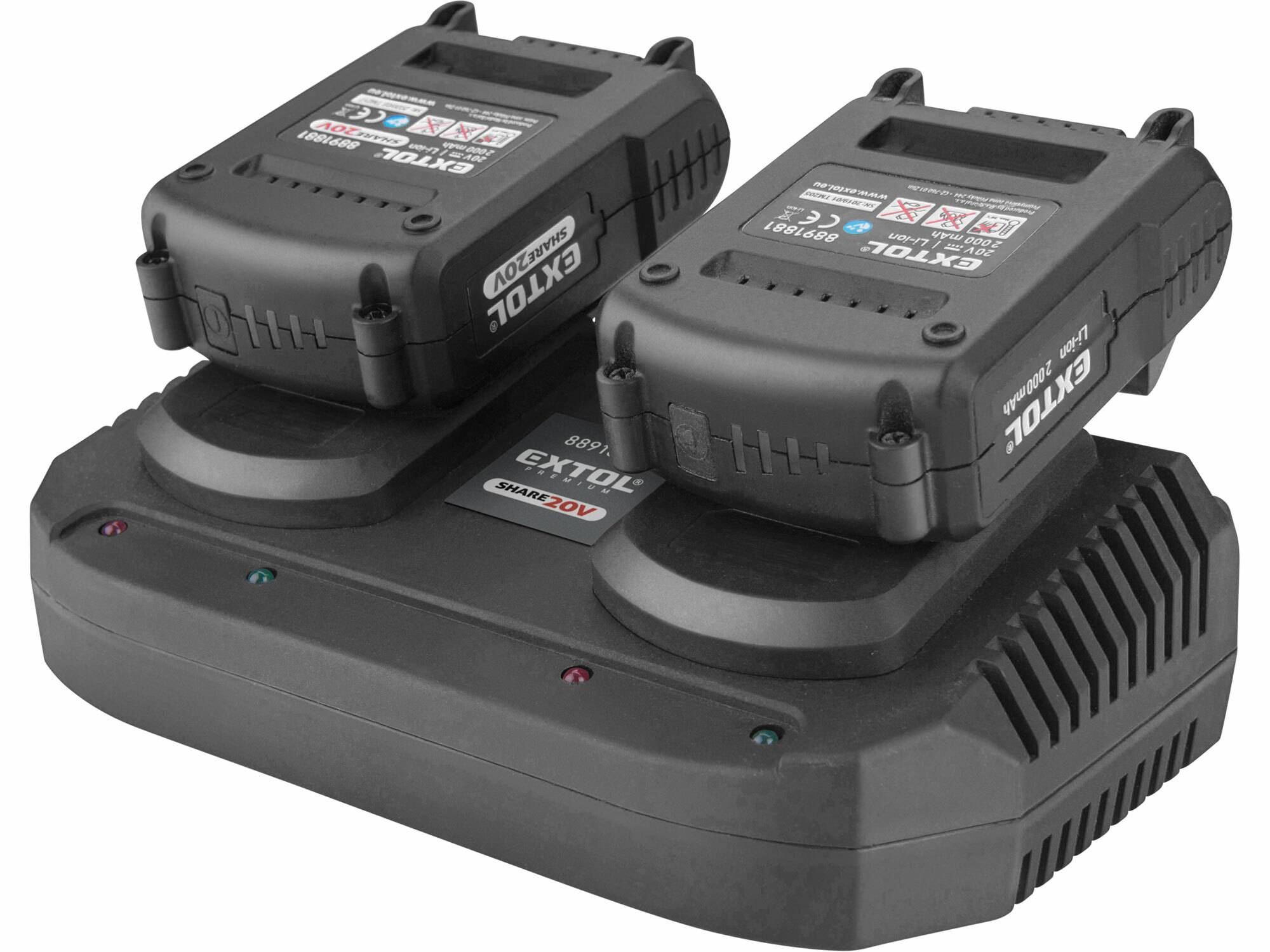 EXTOL PREMIUM 8891894 Nabíjačka akumulátorov Share20V, 2x3,5A