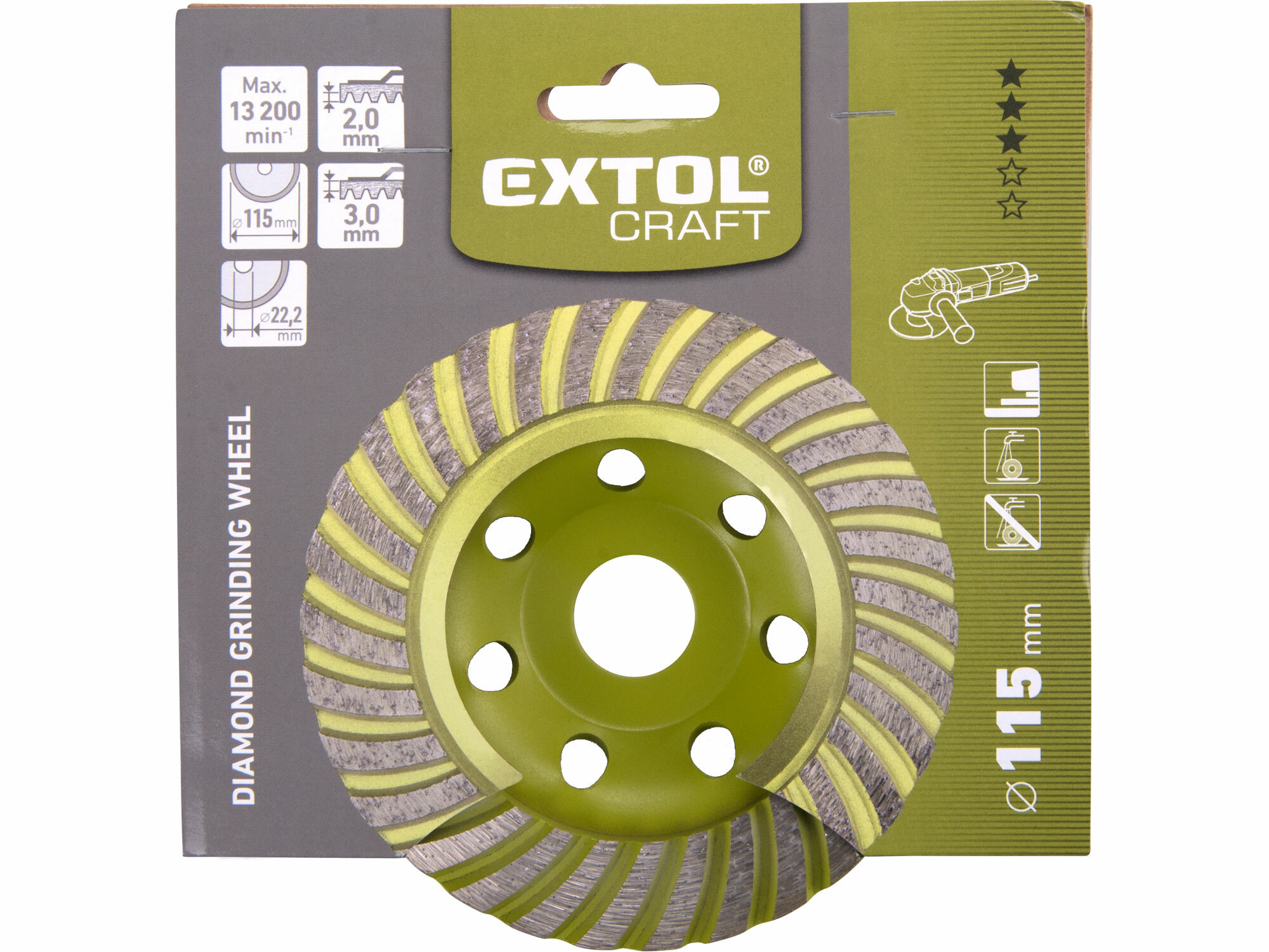 EXTOL CRAFT 903004 Kotúč brúsny diamantový, 115mm, Turbo