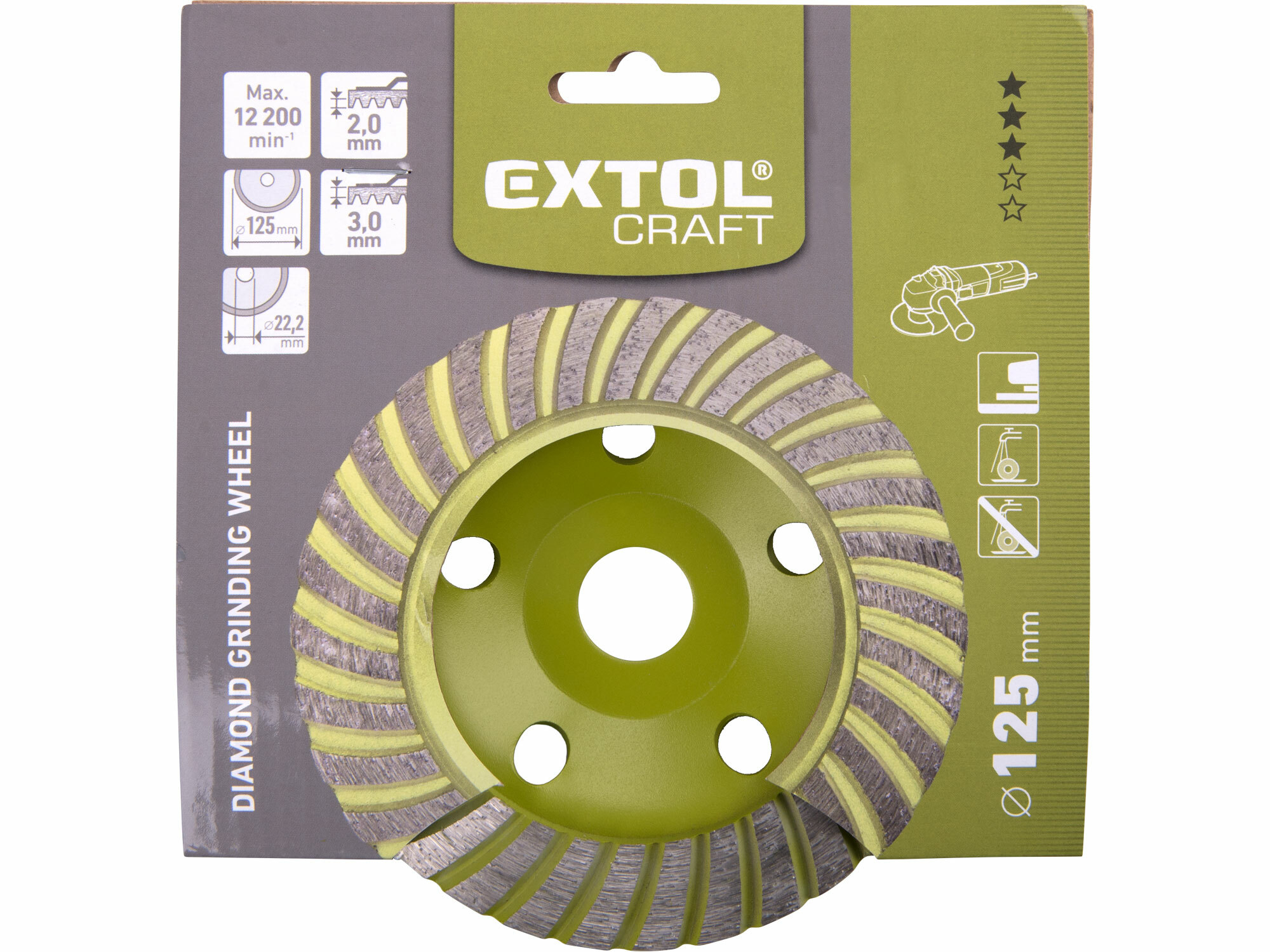 EXTOL CRAFT 903005 Kotúč brúsny diamantový, 125mm, Turbo