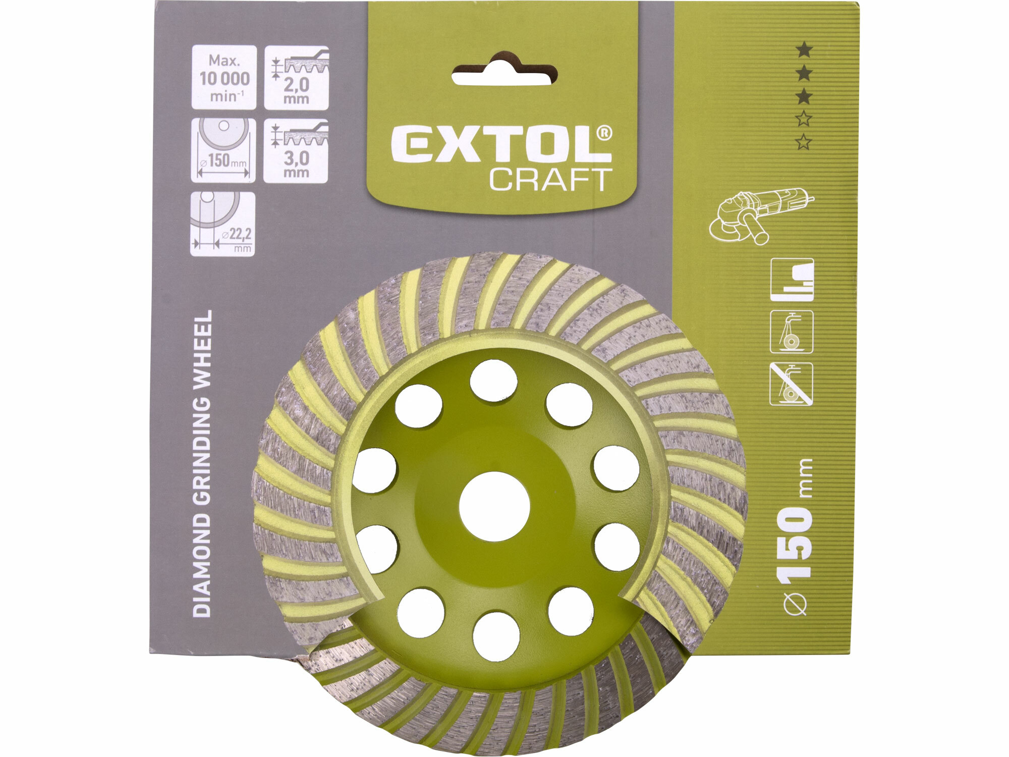 EXTOL CRAFT 903006 Kotúč brúsny diamantový, 150mm, Turbo