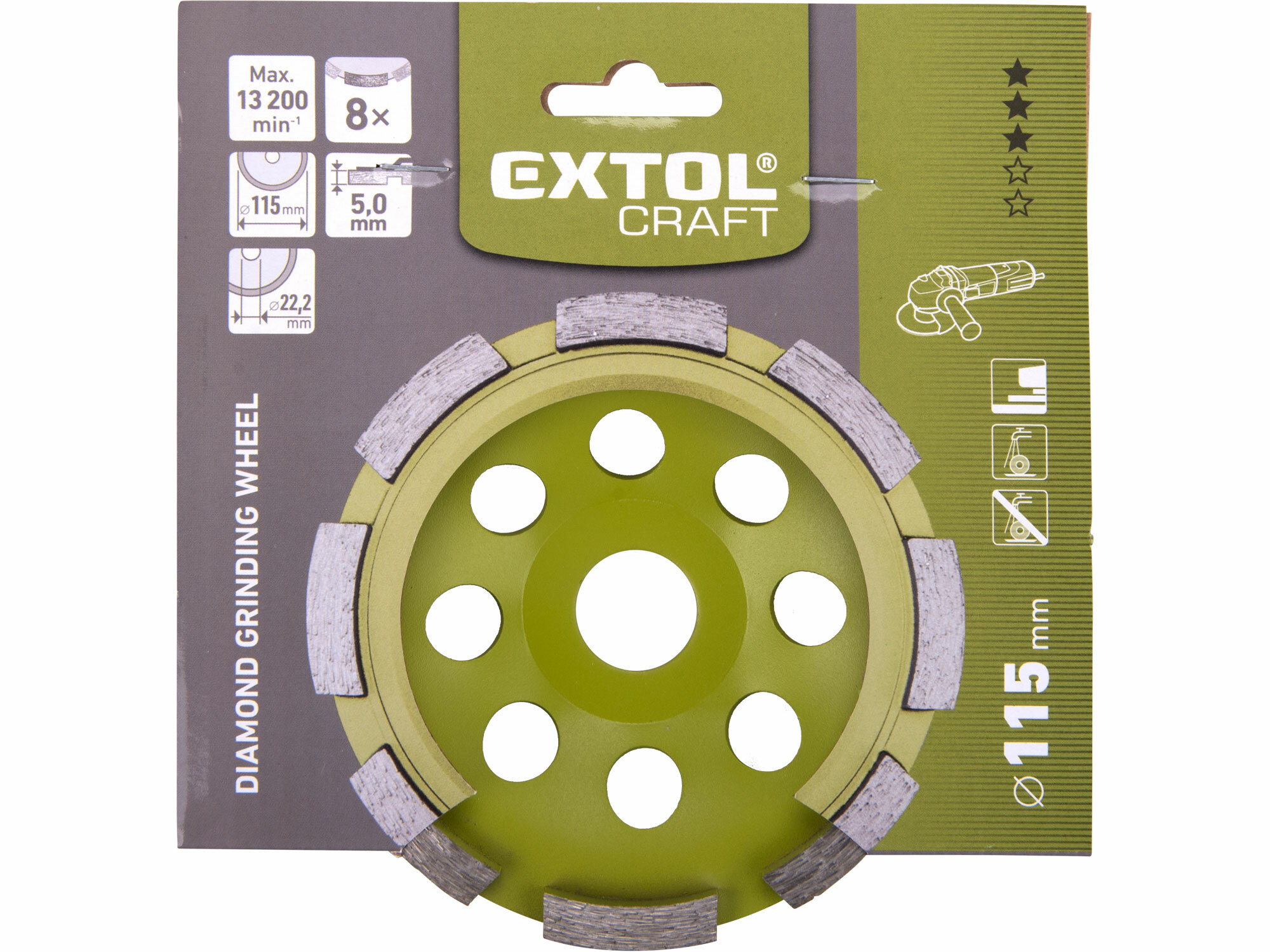 EXTOL CRAFT 903014 Kotúč brúsny diamantový jednoradový, 115mm