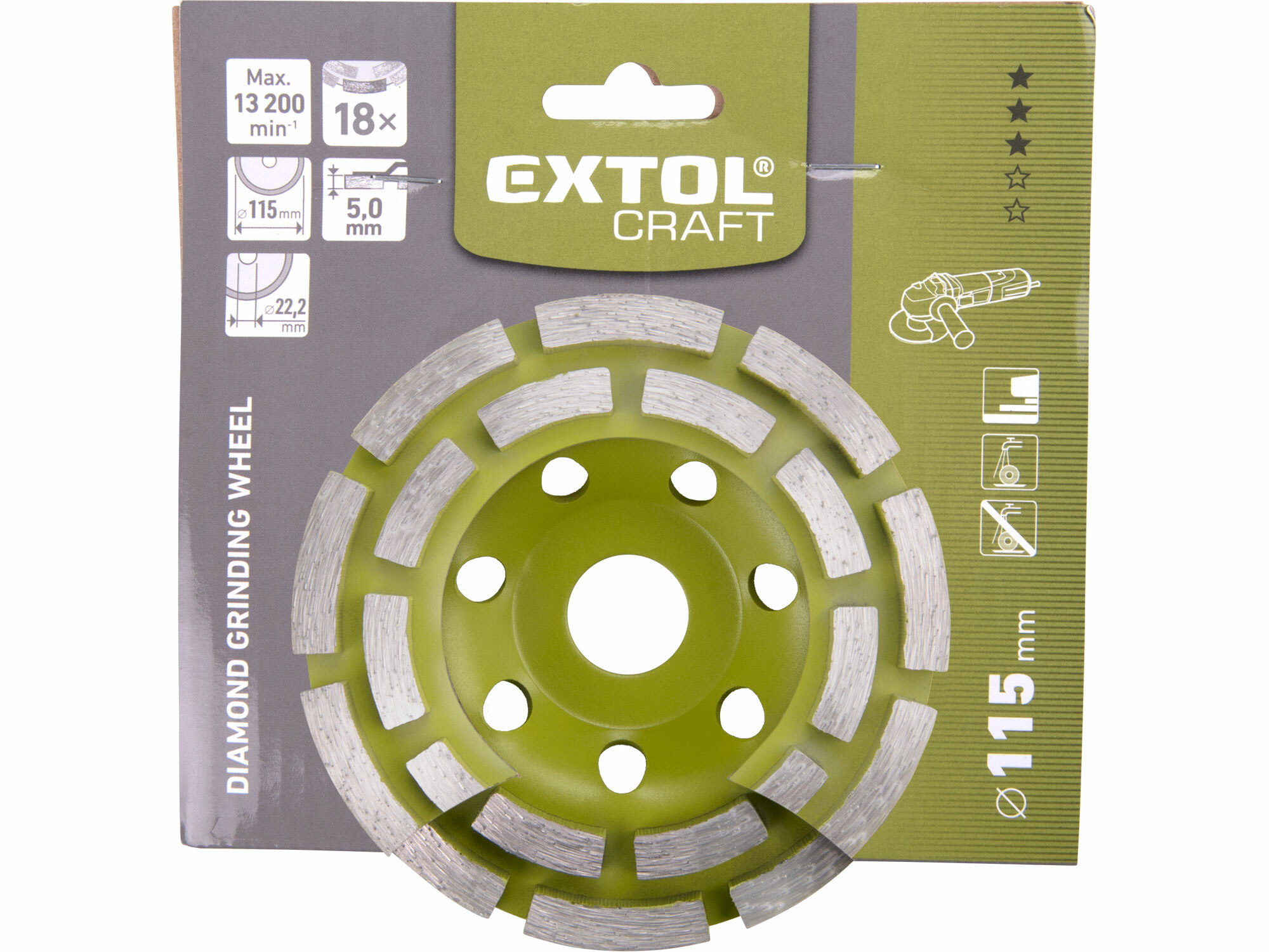 EXTOL CRAFT 903024 Kotúč brúsny diamantový dvojradový, 115mm