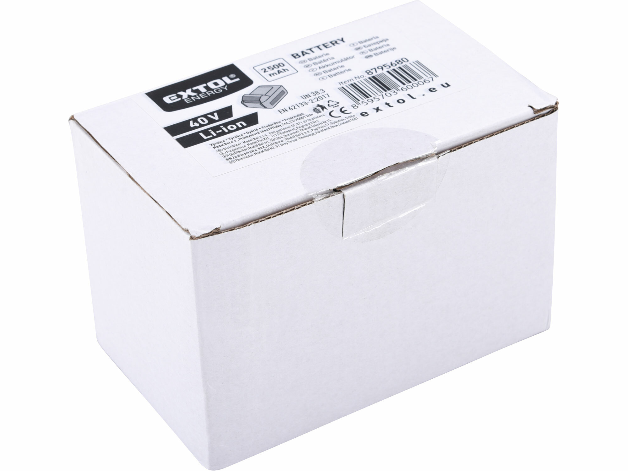 EXTOL INDUSTRIAL 8795680 Akumulátor 40V/2,5Ah, 130x81x80mm