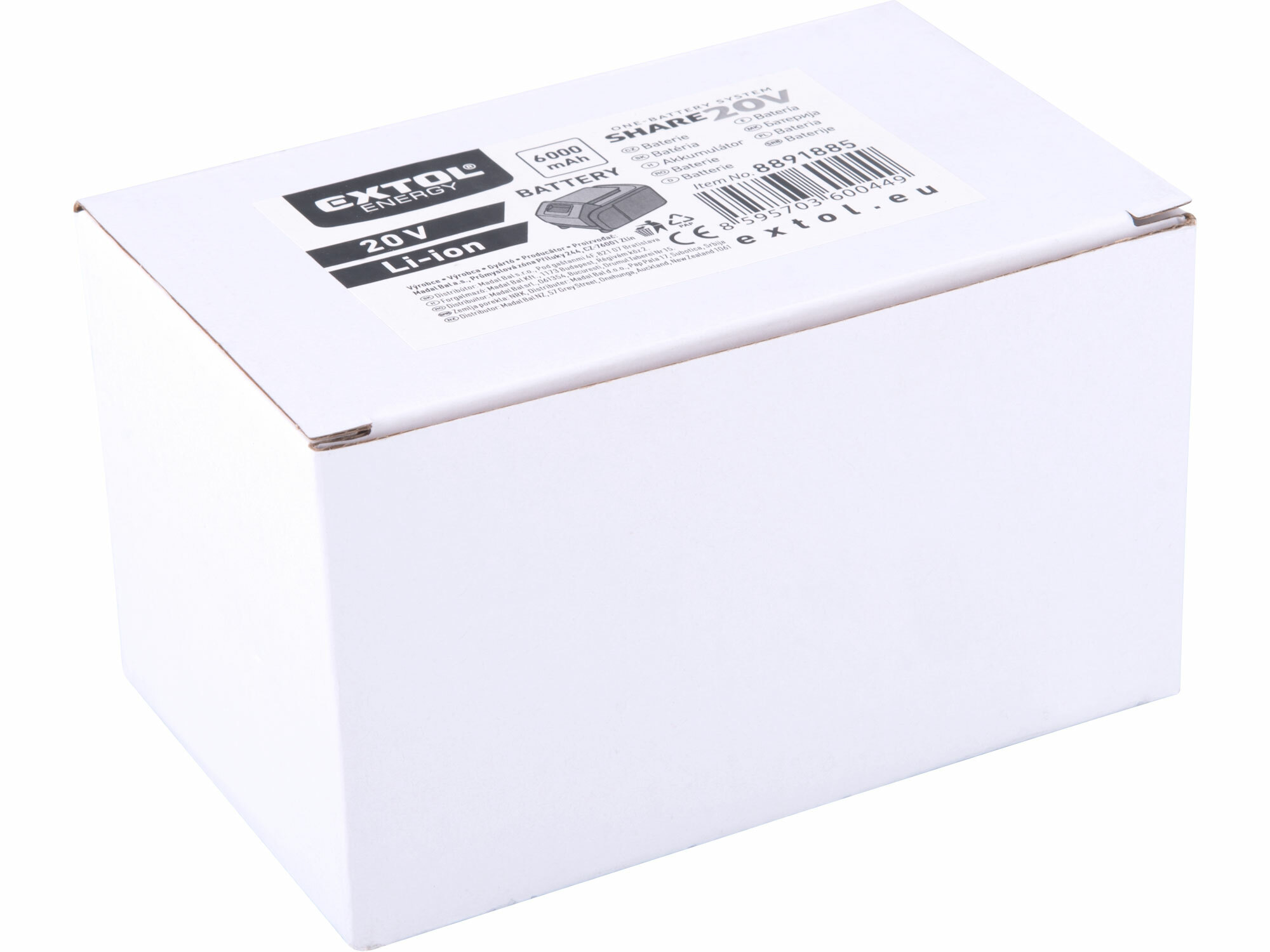 EXTOL PREMIUM 8891885 Akumulátor Share20V, 6Ah, Li-ion